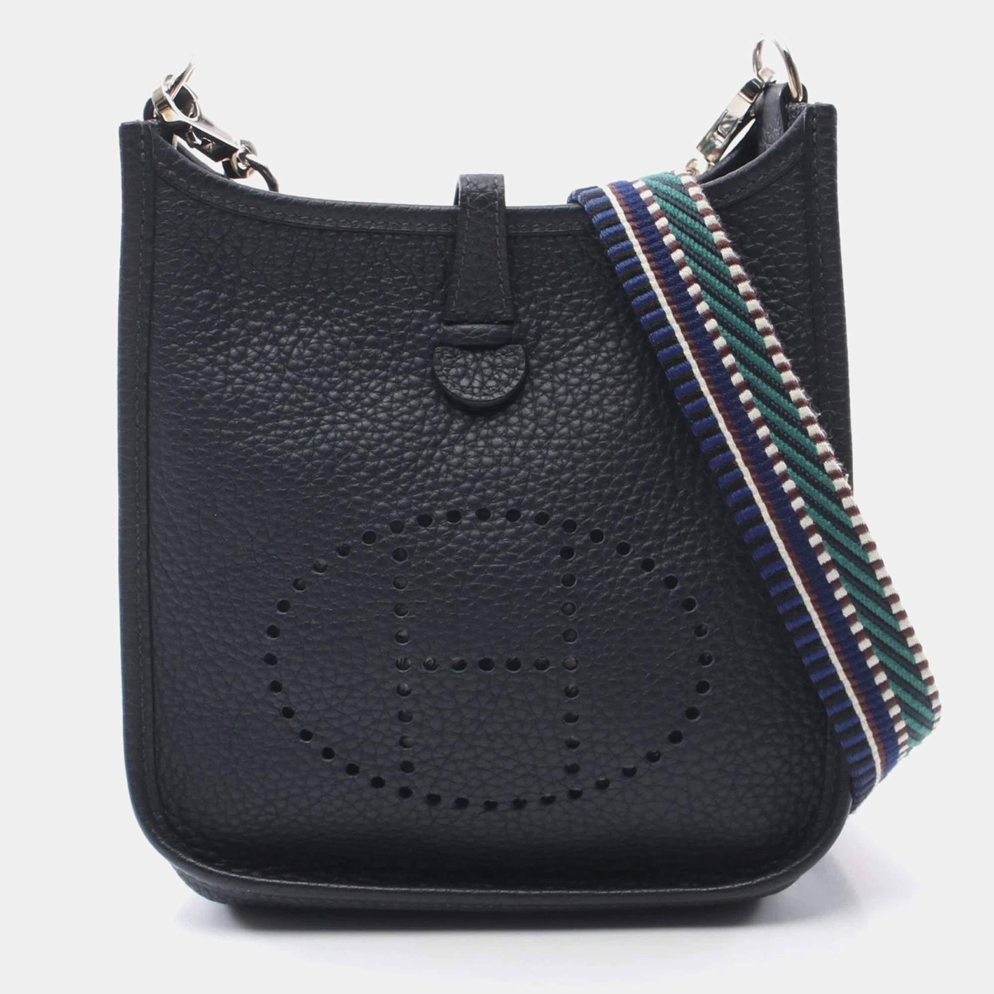  Hermes Navy Clemence Leather Evelyne TPM Amazon Shoulder Bag