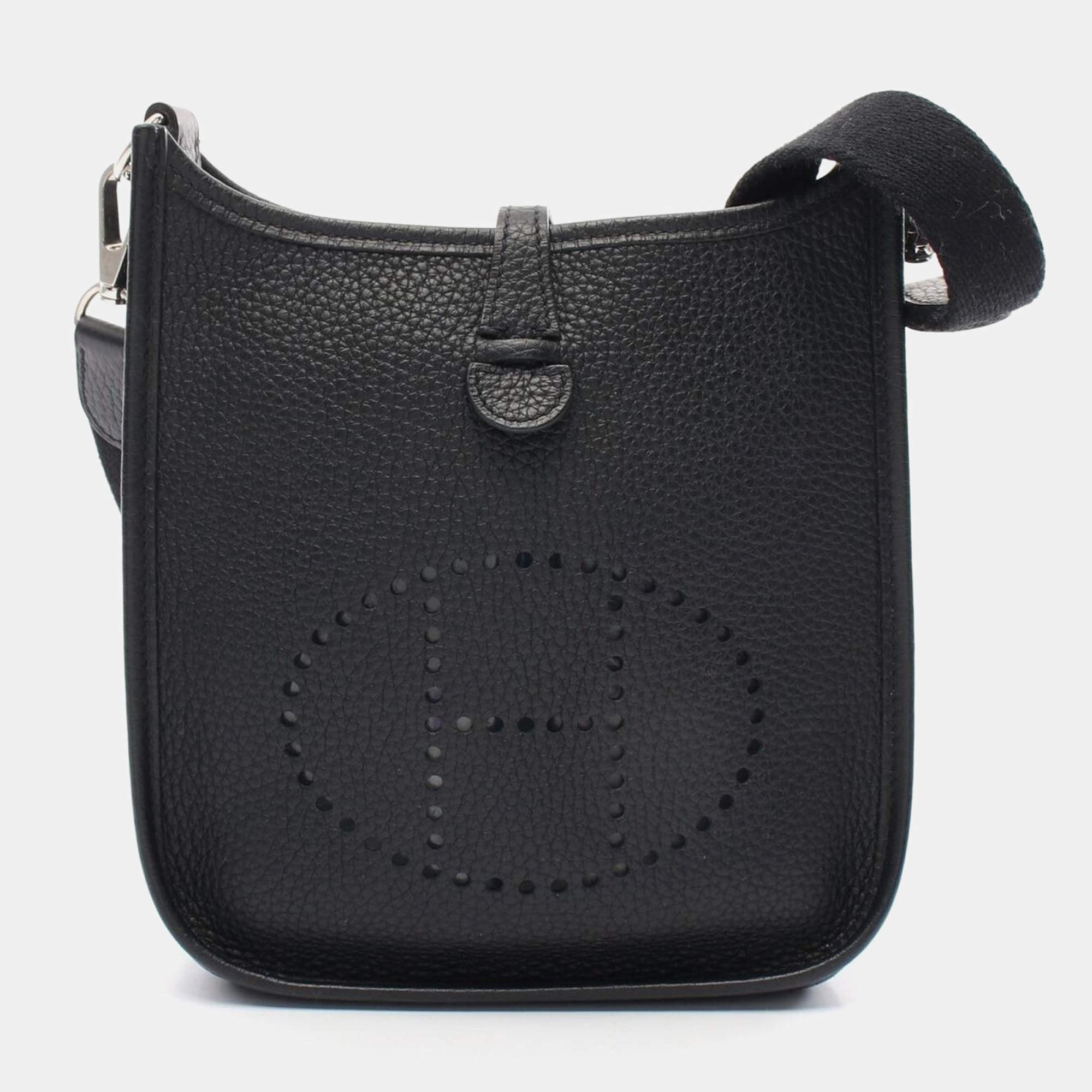Pre Owned Hermes Black Taurillon Clemence Evelyne TPM Amazon Shoulder Crossbody Bag  