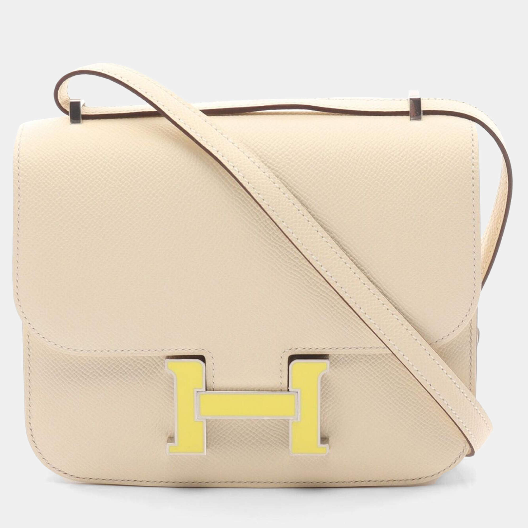 Hermes Nata Beige Epsom Leather Constance Mini Shoulder Bag
