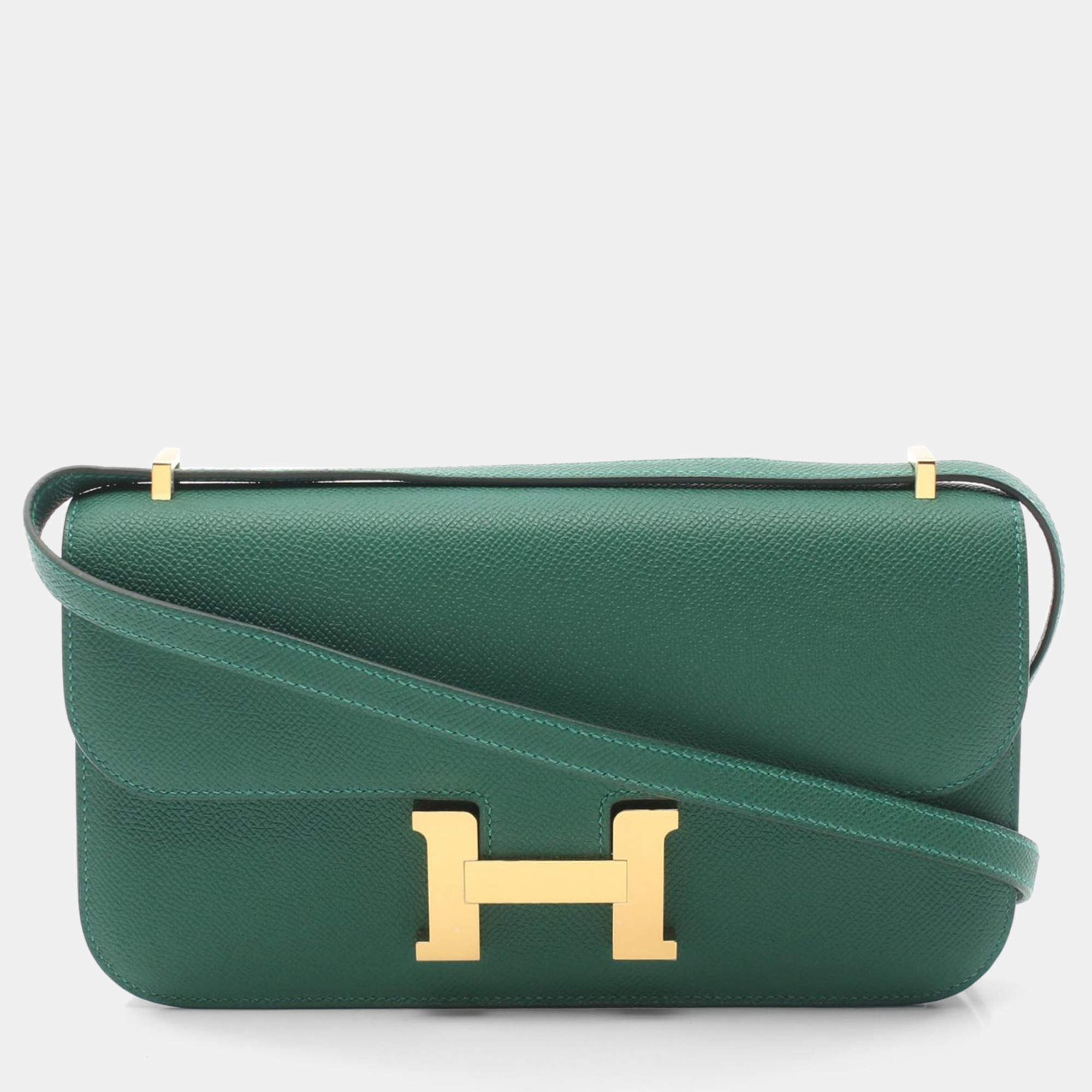 Hermes Menthe Epsom Leather Constance Elan Crossbody Bag