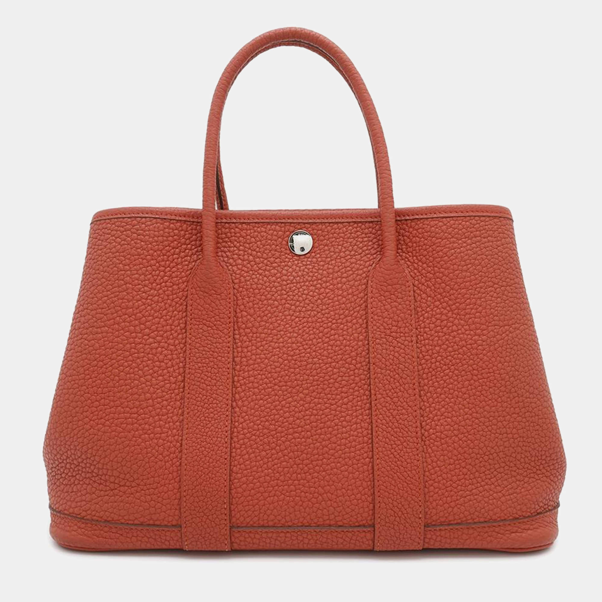 Pre Owned Hermes Sanguine Negonda Leather Garden Party TPM Tote Bag