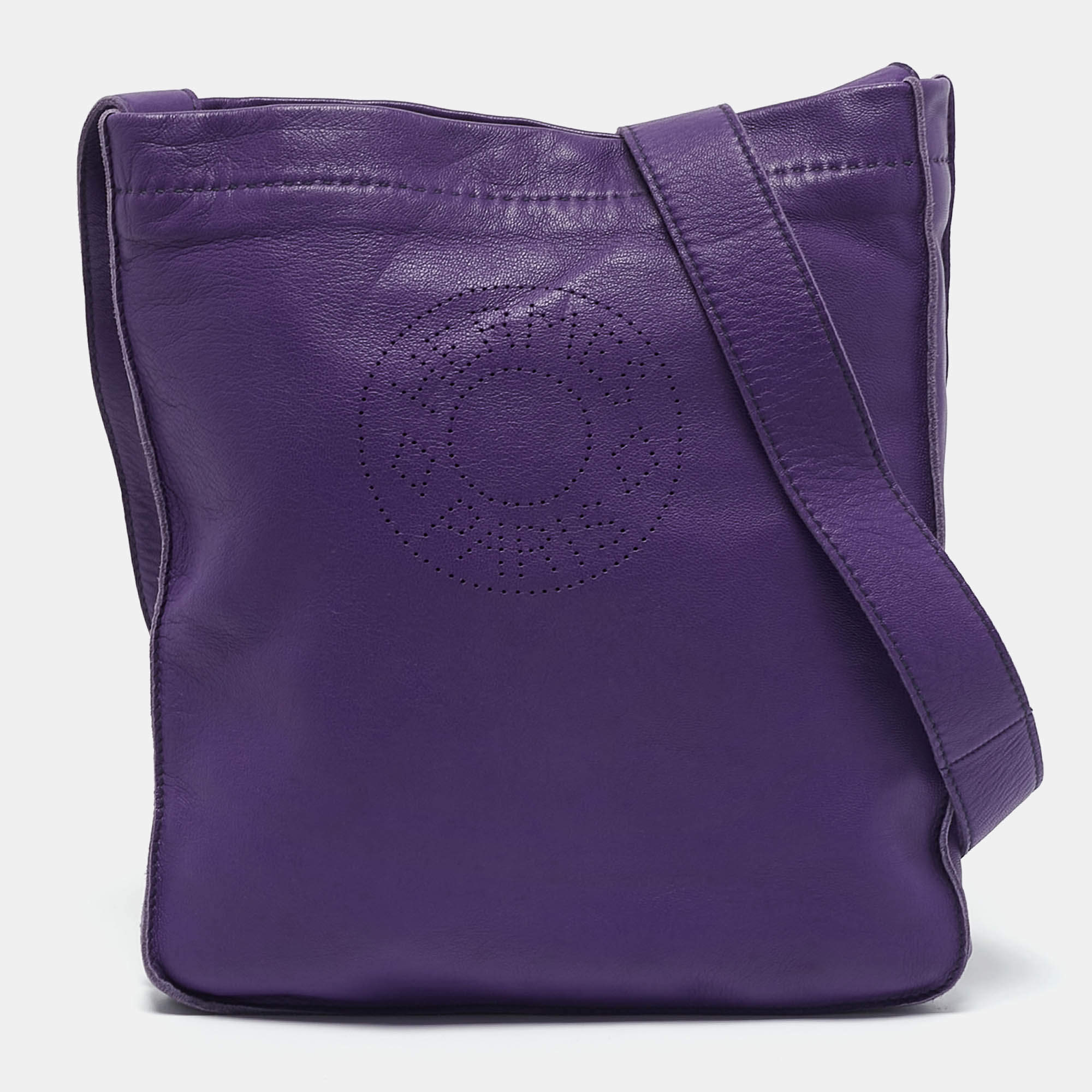 Hermes Ultraviolet Leather Clou de Selle Bag