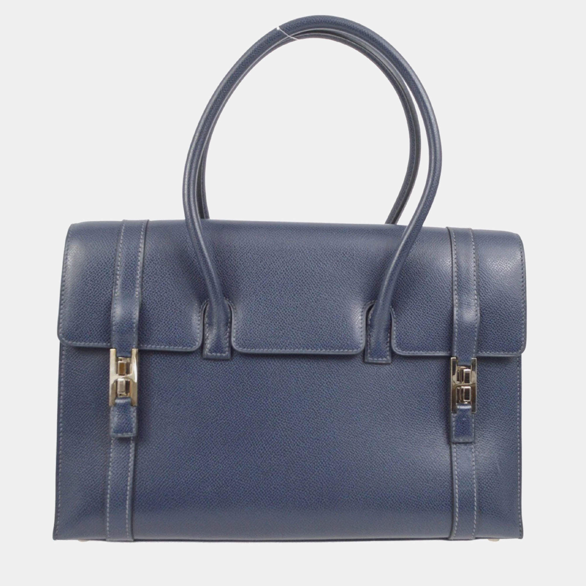 Hermes Navy Lisse Drag 2 32 Handbag