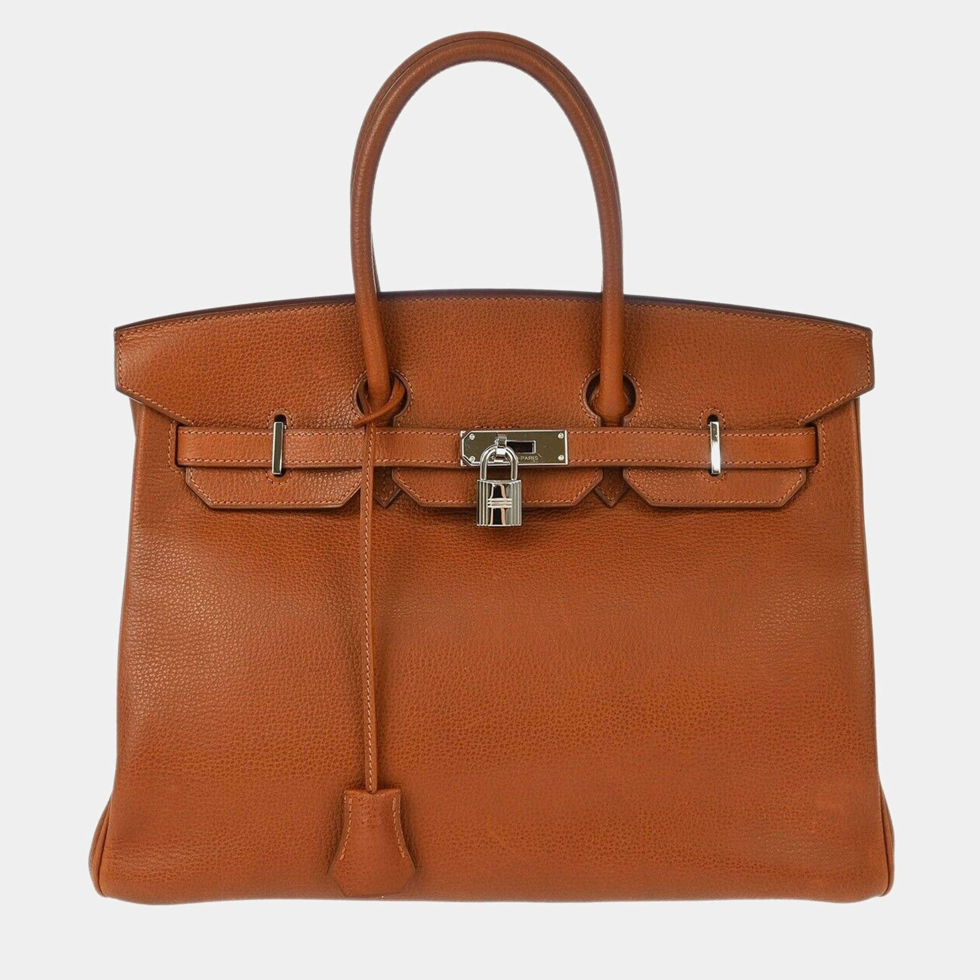 Hermes Noisette Vache Liegee Birkin 35 Handbag 