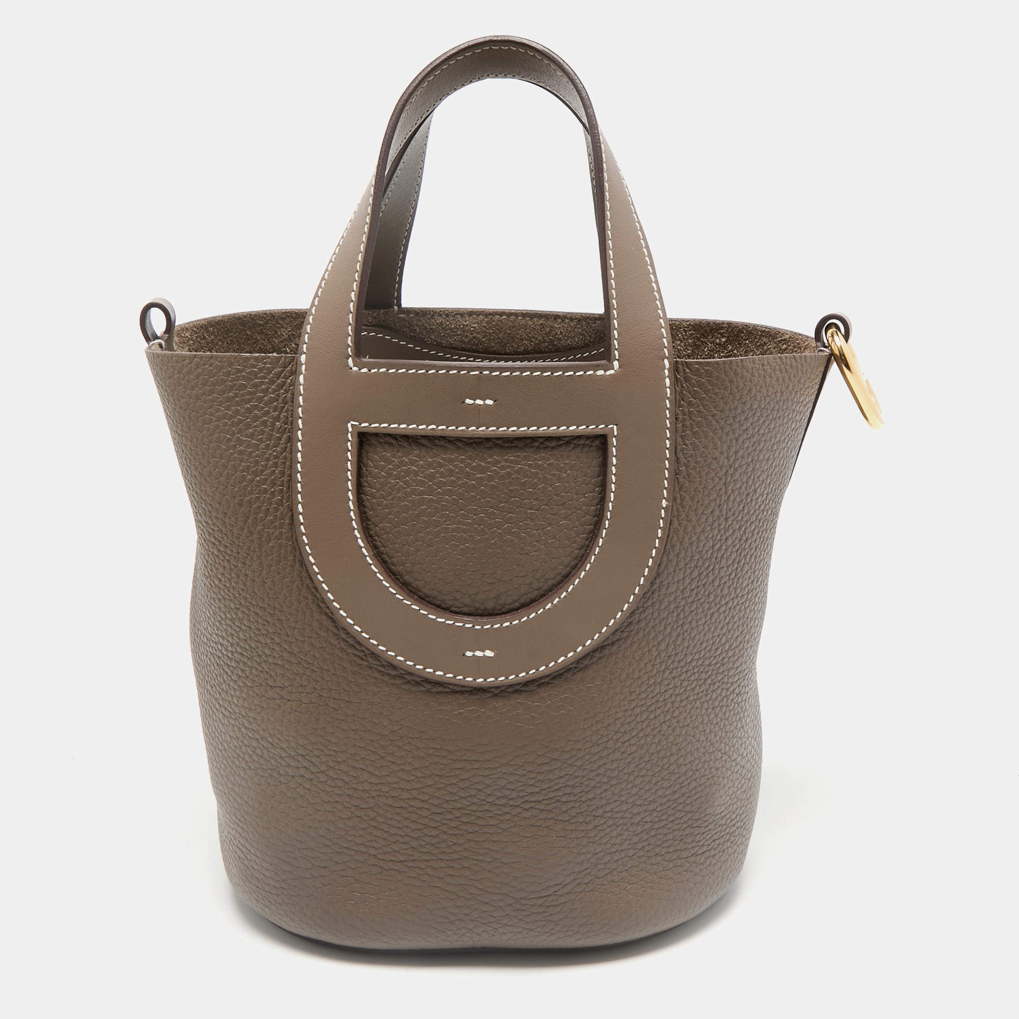 Hermes Etoupe Taurillon Clemence and Swift Leather In The Loop 18 Bag