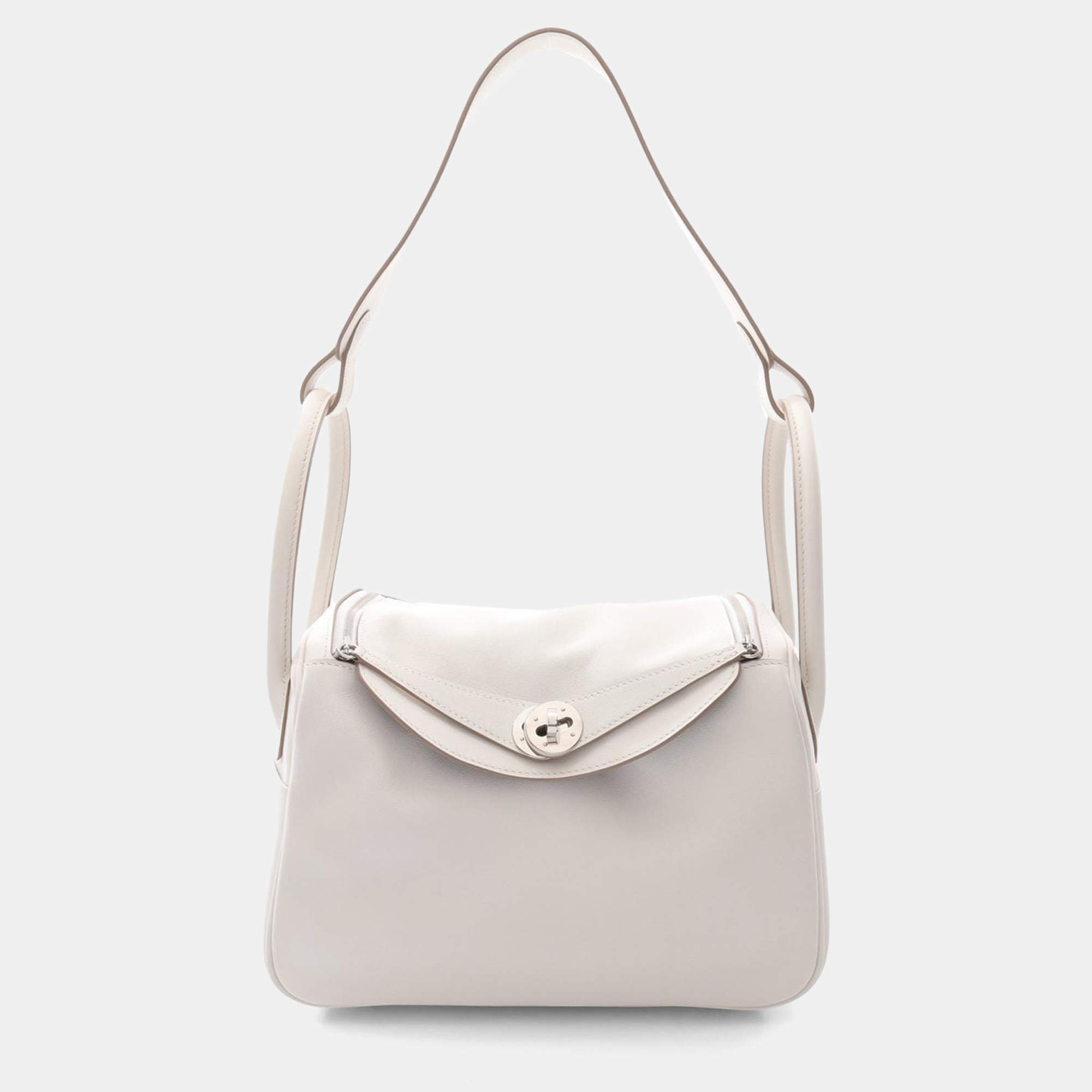 Hermes Gris Pale Swift Leather Lindy 26 Shoulder Bag