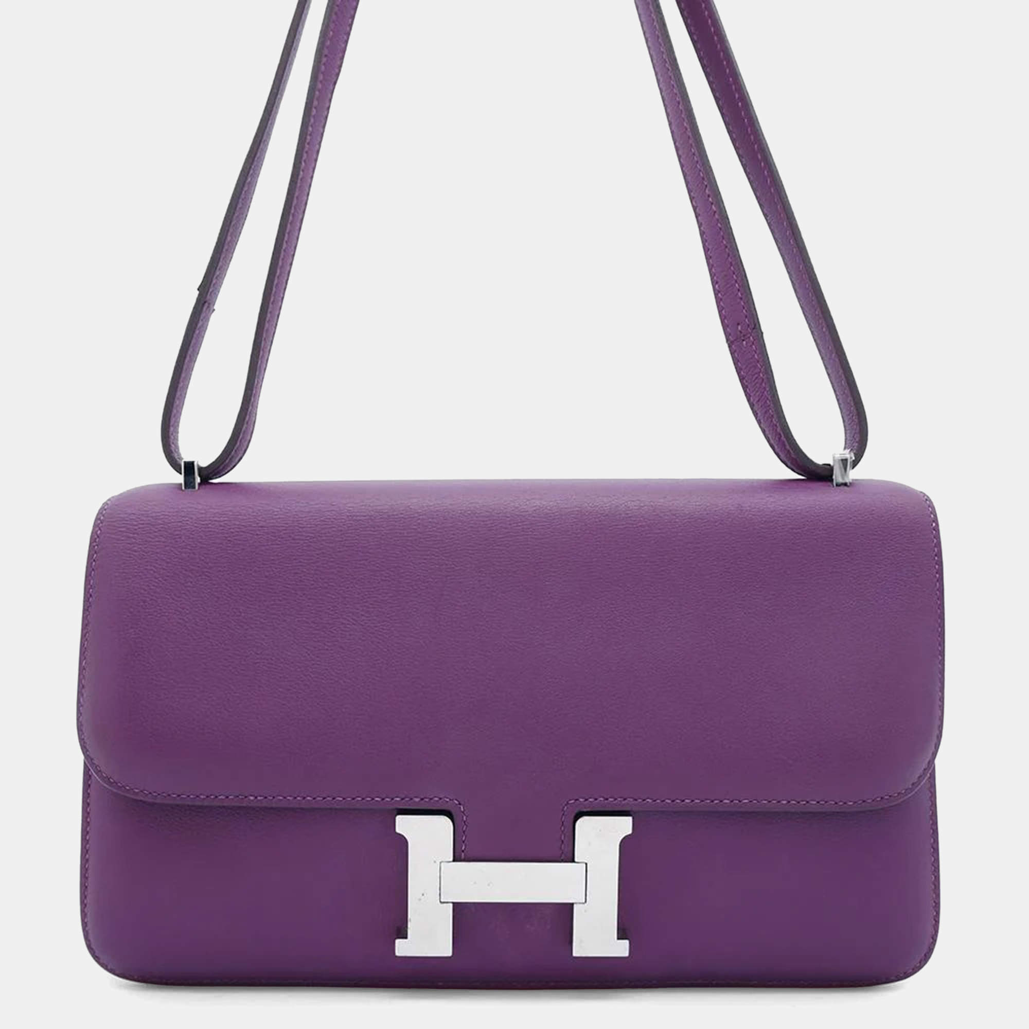 Hermes Evercolor Elan Anemone Constance Shoulder Bag