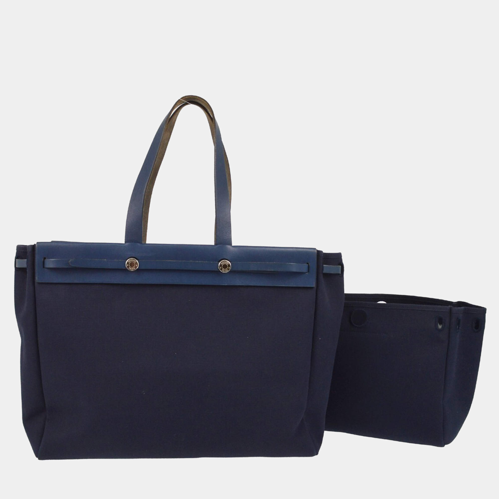 Hermes Navy Officier Herbag Cabas MM Tote Bag