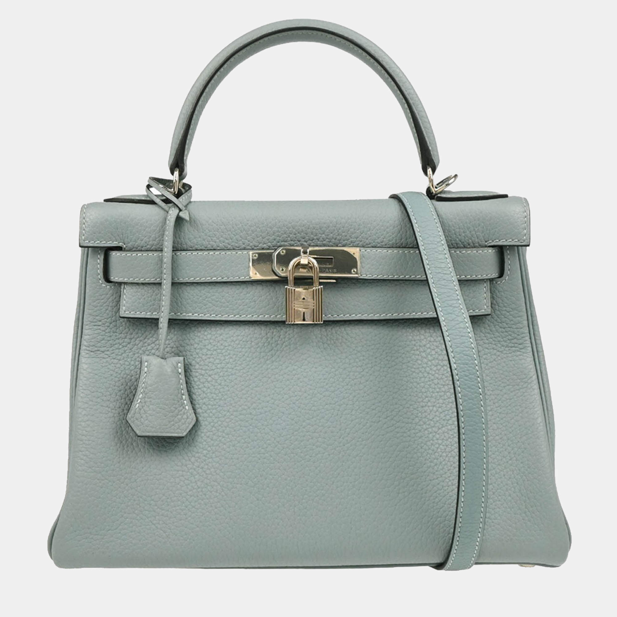  Hermes Ciel Taurillon Clemence Kelly 28 Retourne Handbag
