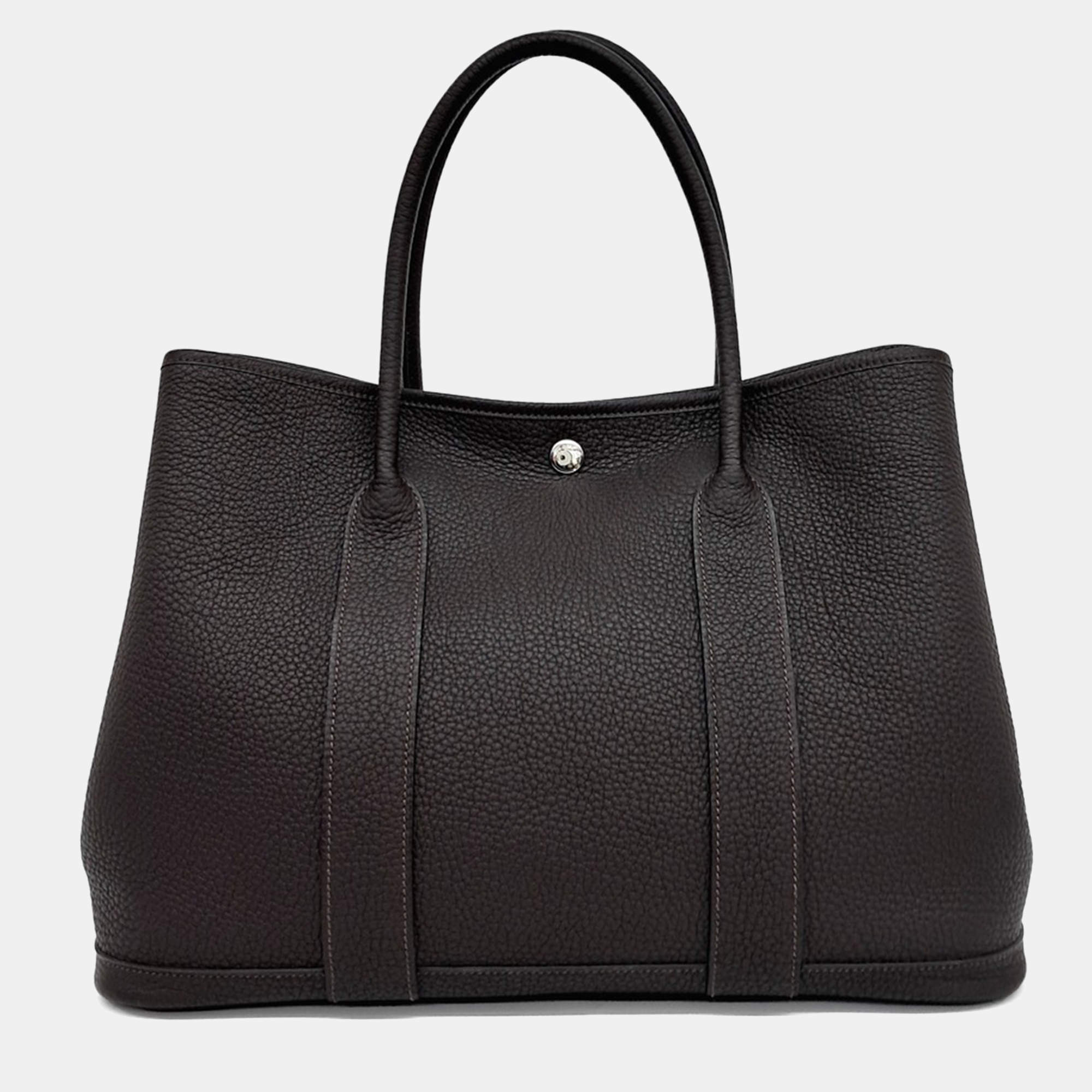 Hermes Black Leather Garden Party 36 bag