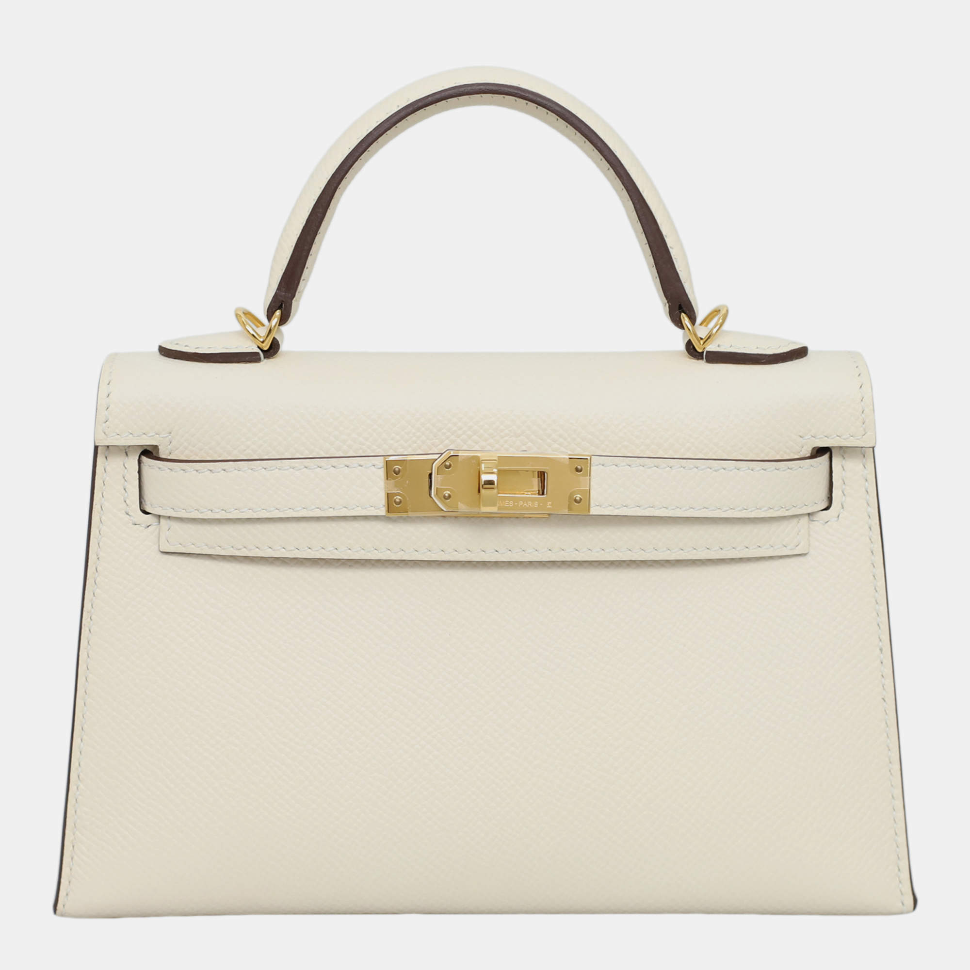 Hermes White Epsom Leather Mini Kelly Bag
