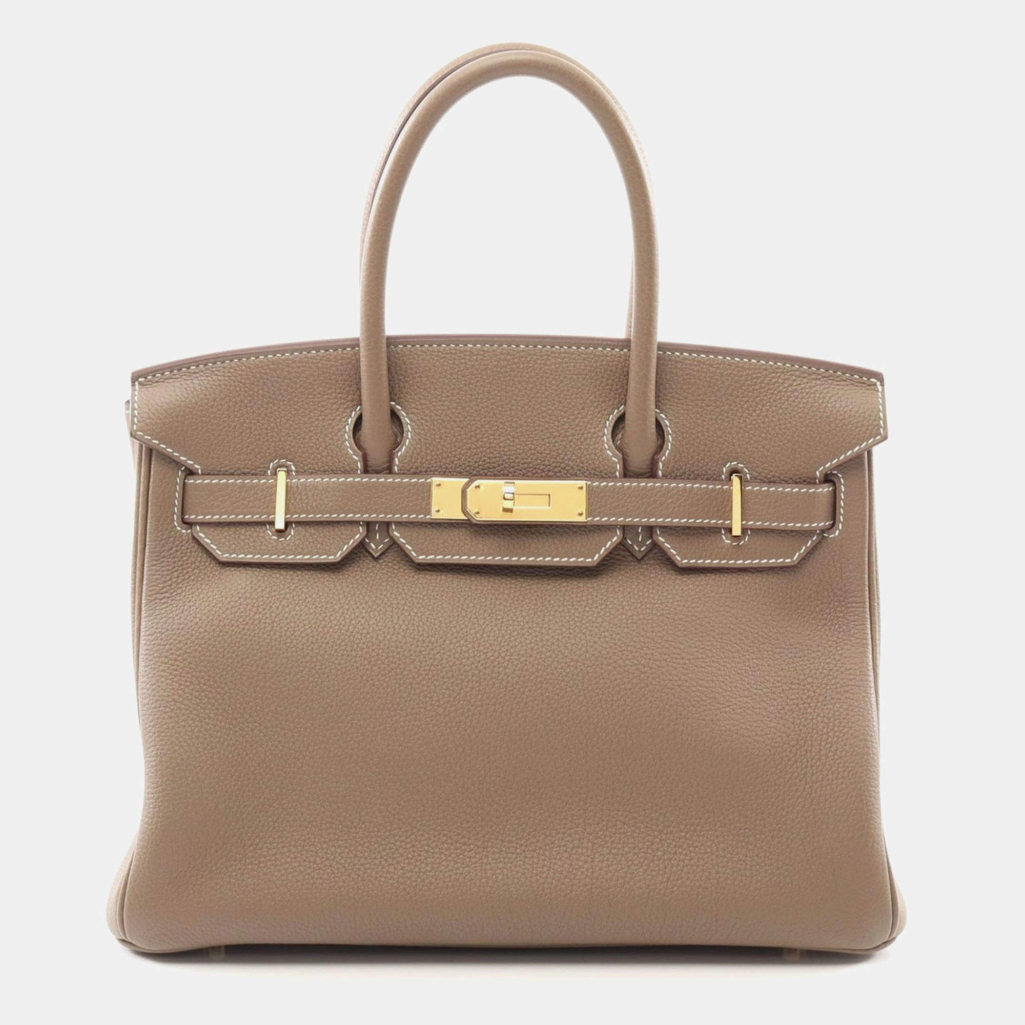 Hermes Etoupe Grey Togo Leather Birkin 30 