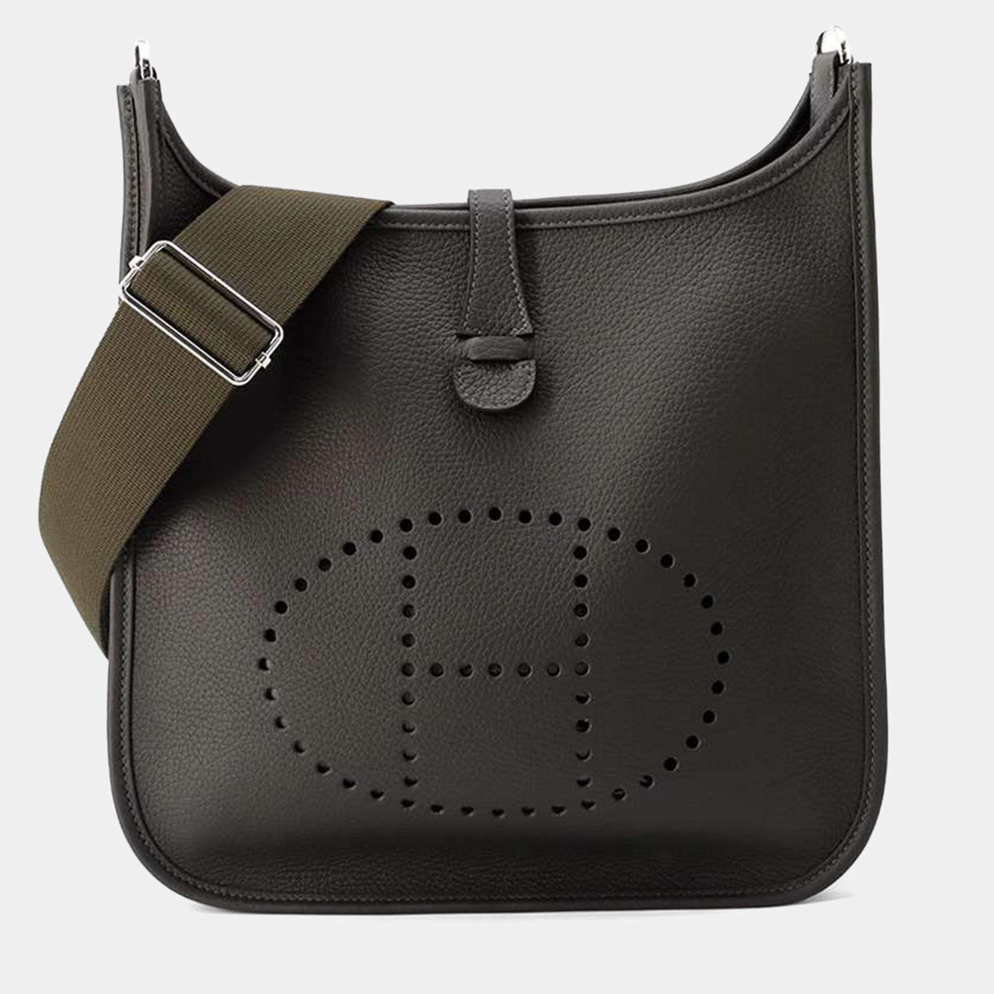 Hermes Evelyne III PM Dark Bronze Taurillon Clemence Leather Shoulder Bag