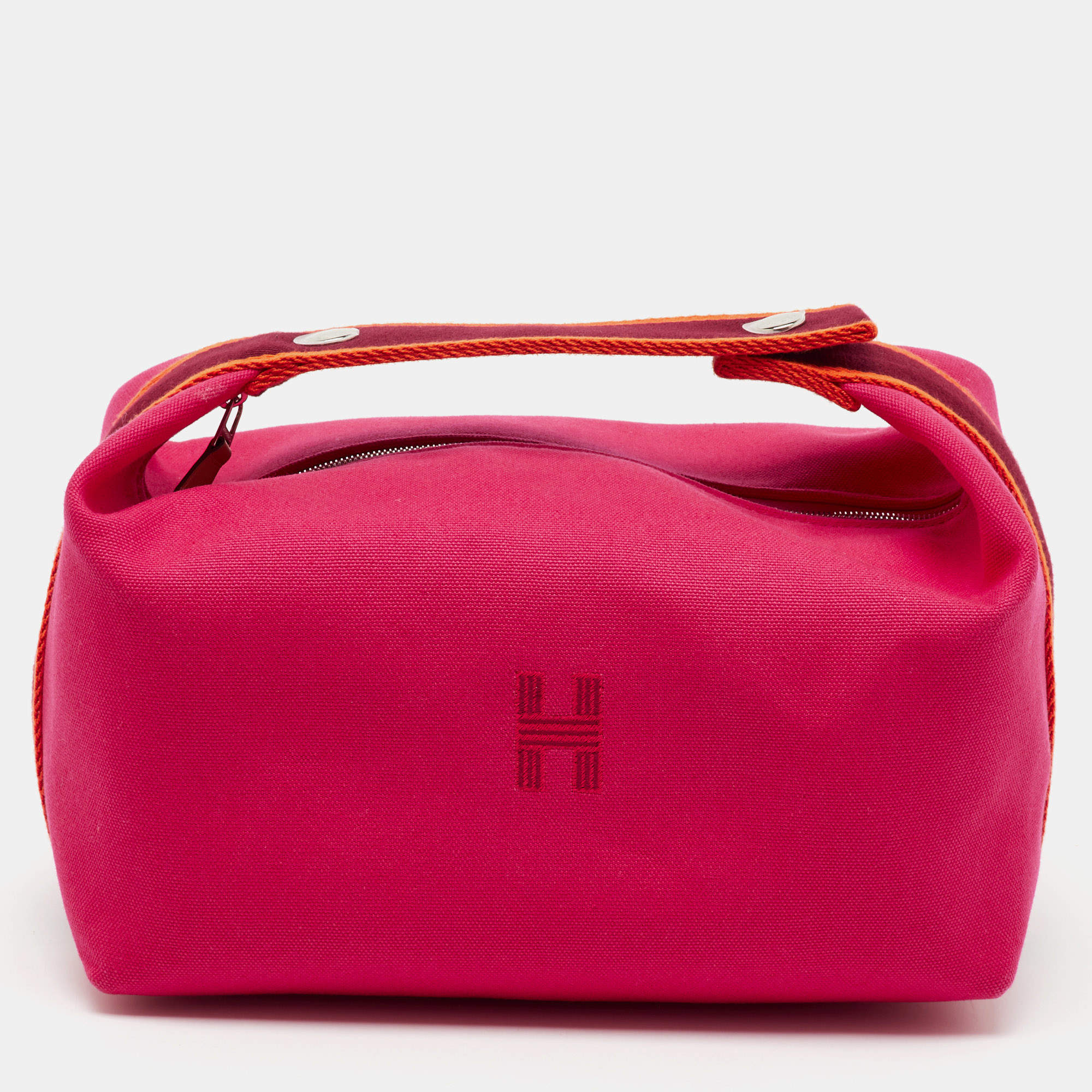 Hermès Hibiscus Toile Large Bride-A-Brac Pouch