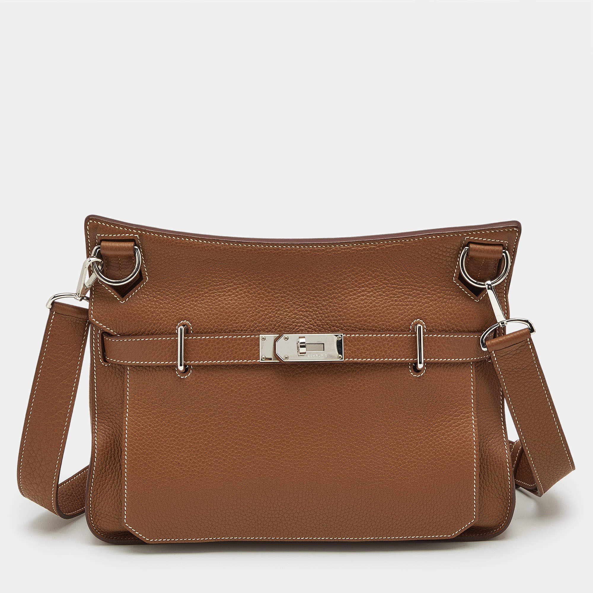 Pre Owned Hermes Gold Taurillon Clemence Leather Palladium Finish Jypsiere 34 Bag