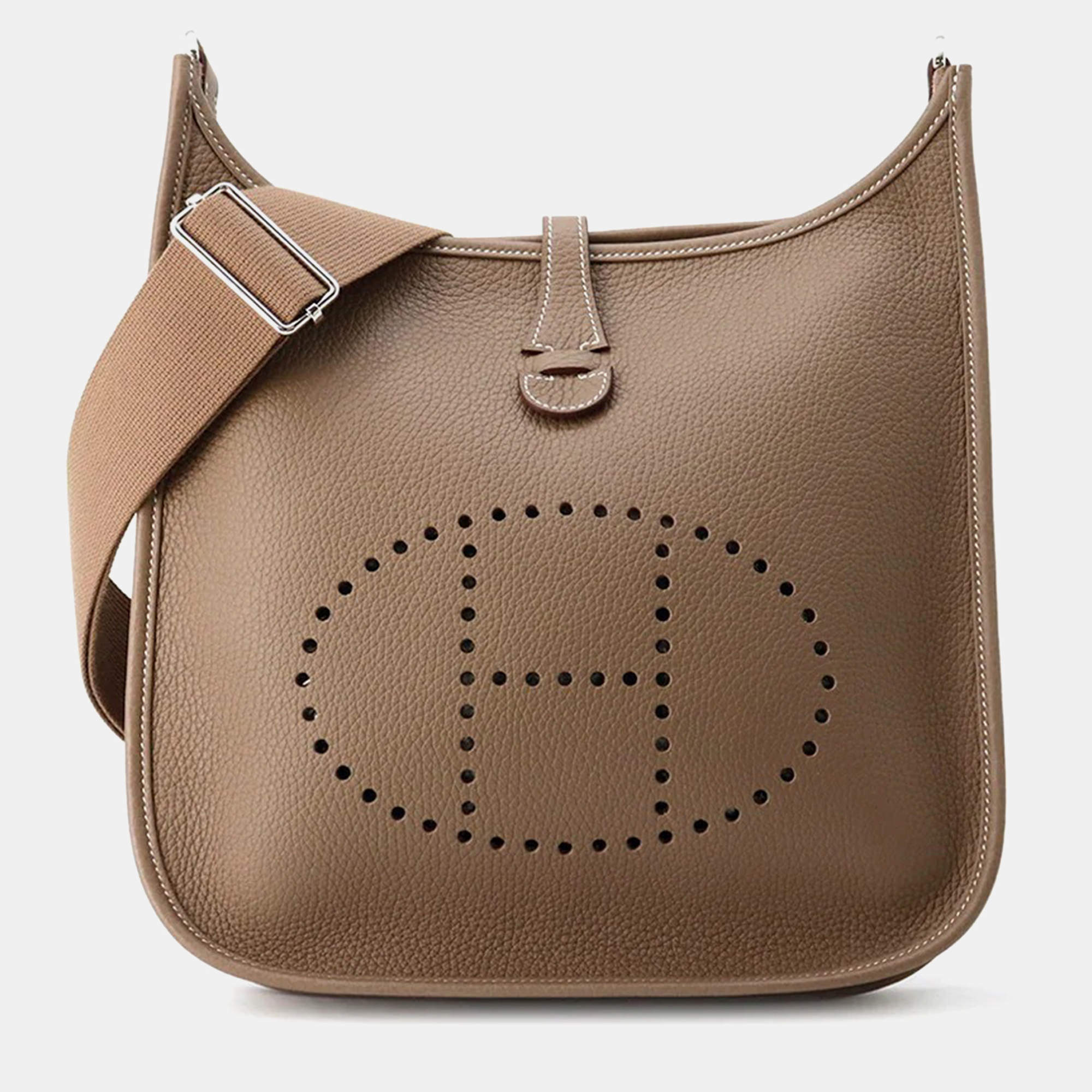 Hermes Evelyne III PM Etoupe Taurillon Clemence Bag