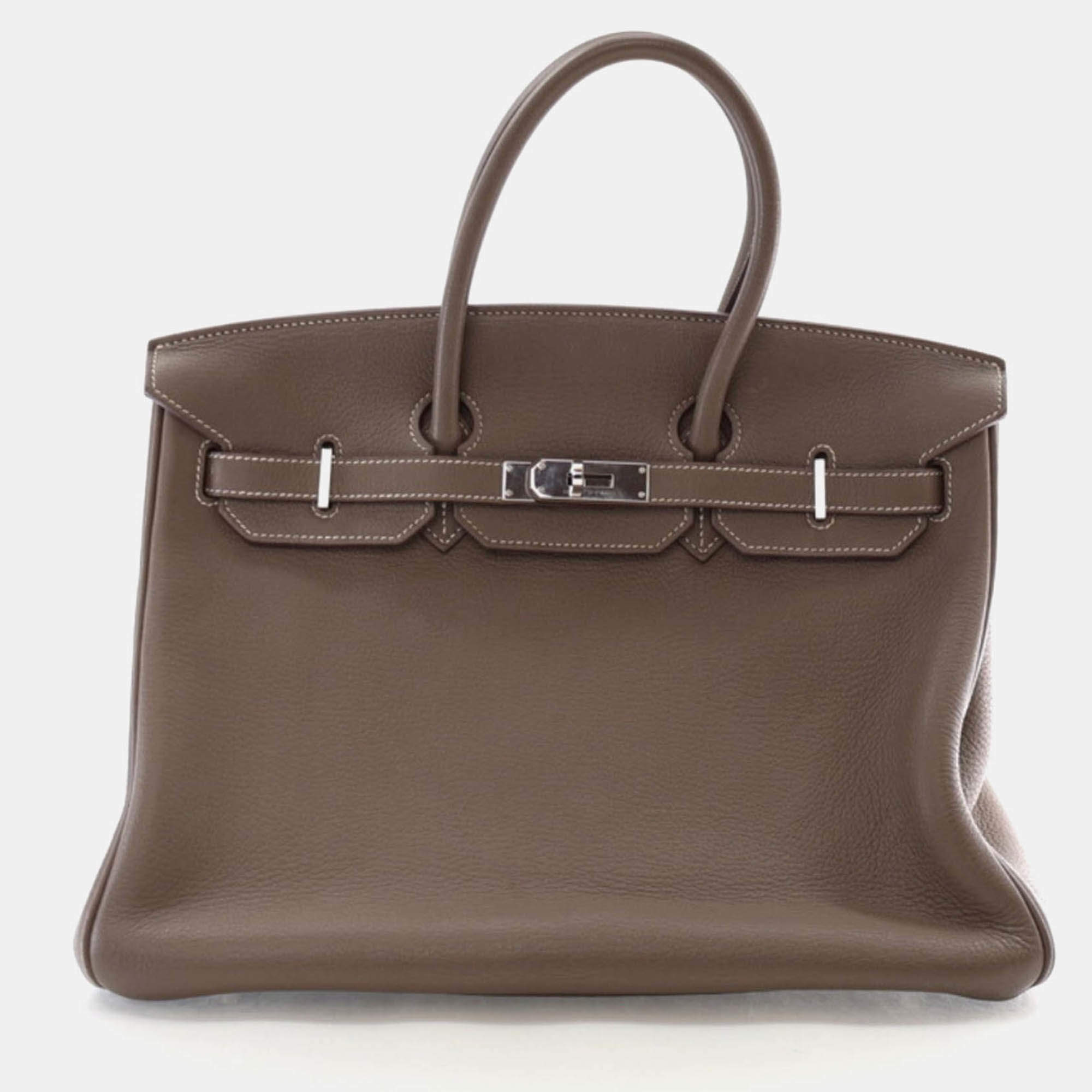 Hermes Birkin 35 Etoupe Togo Tote Bag