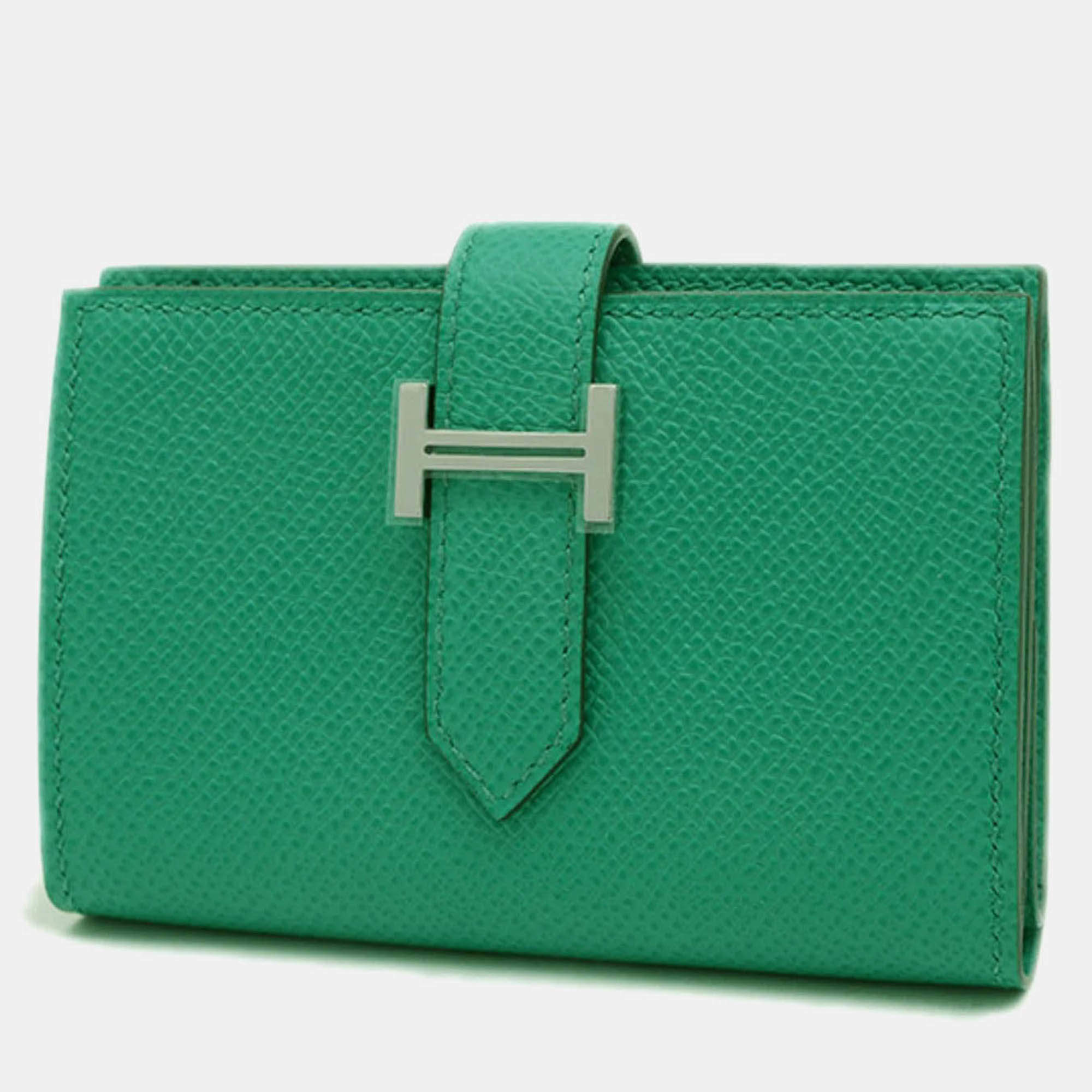 Hermes Bearn Mini Vert Jade Epsom  Wallet