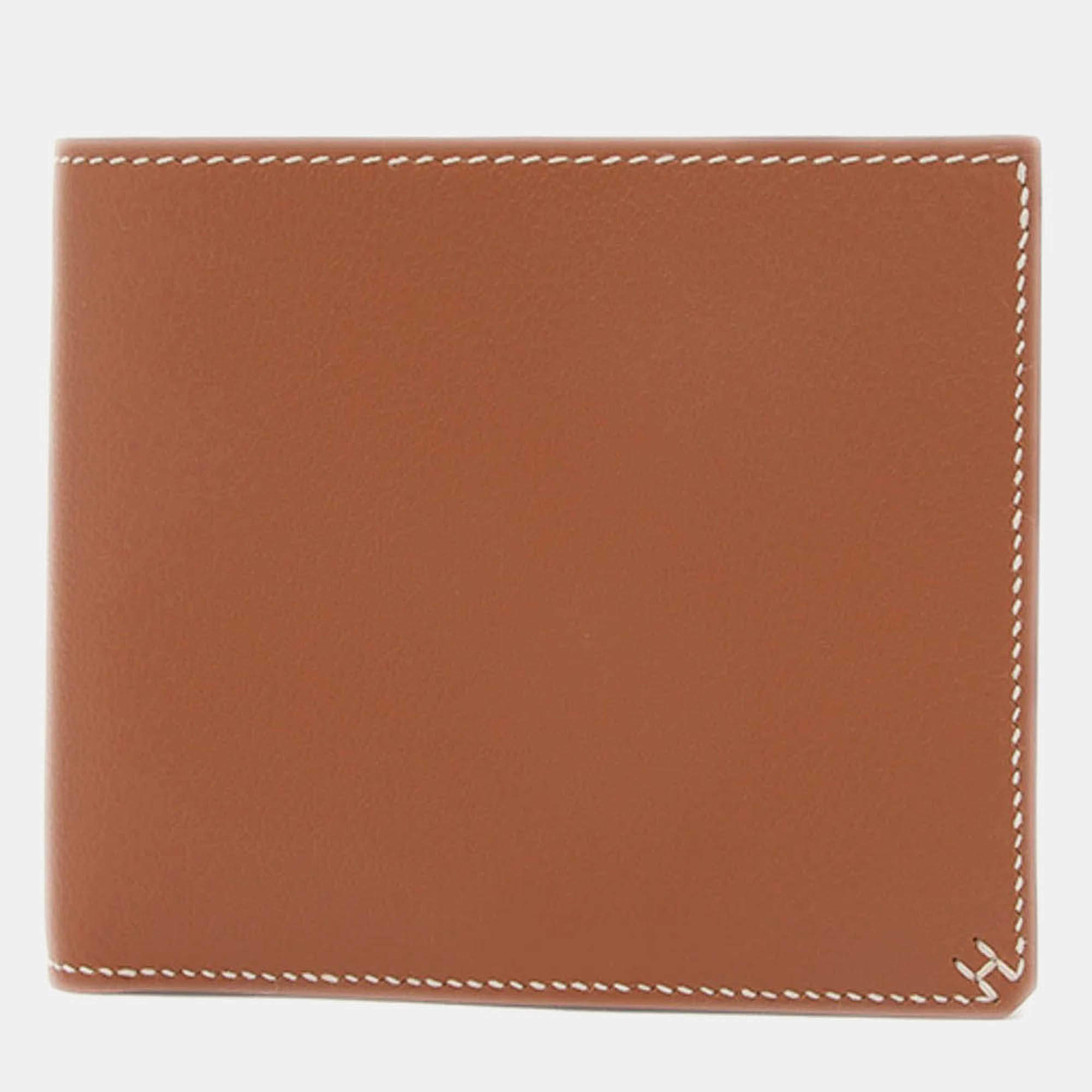 Hermes H Series Gold Evercolor Bi-Fold Compact Wallet 