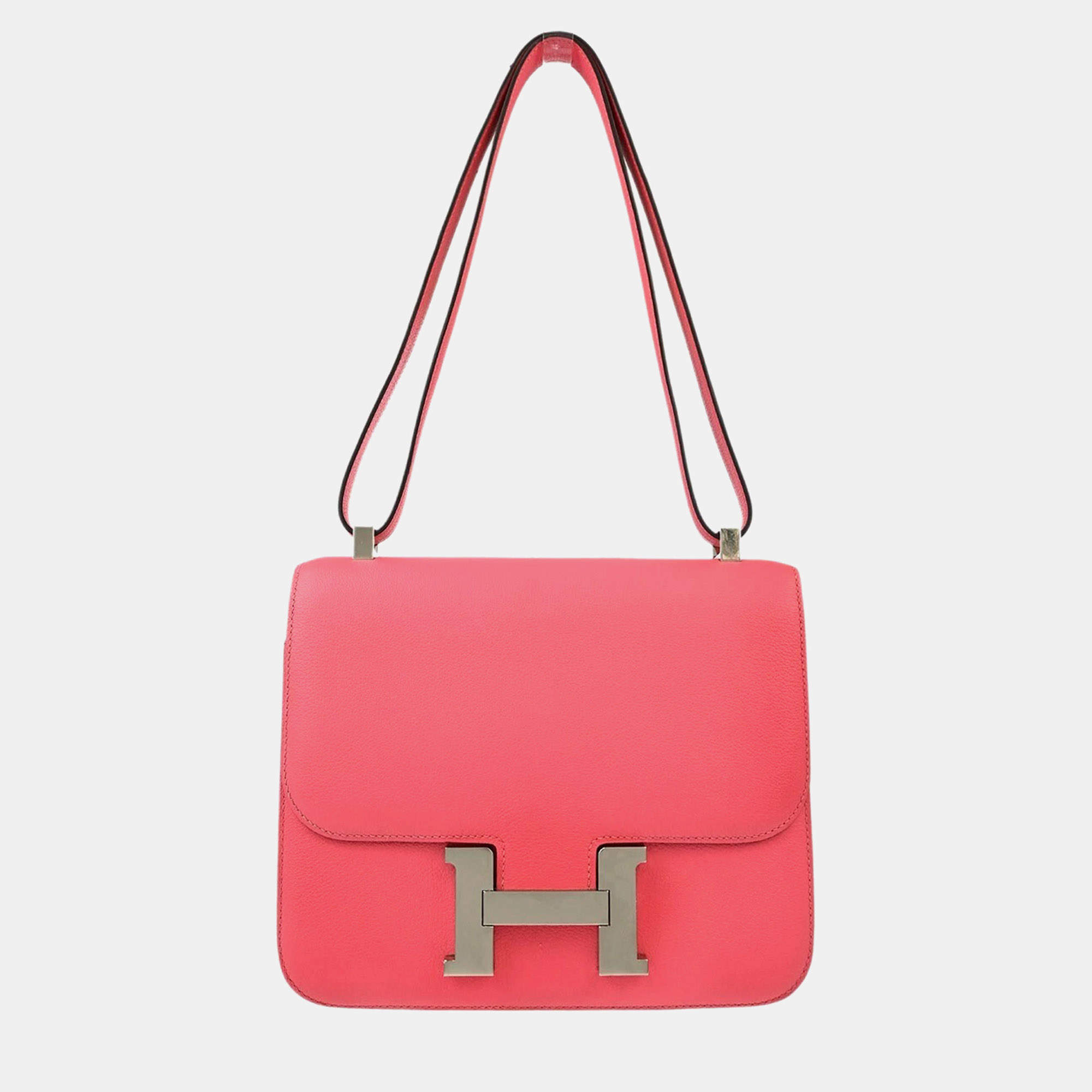 Hermes Constance III 24 Rose Azalee Evercolor Shoulder Bag