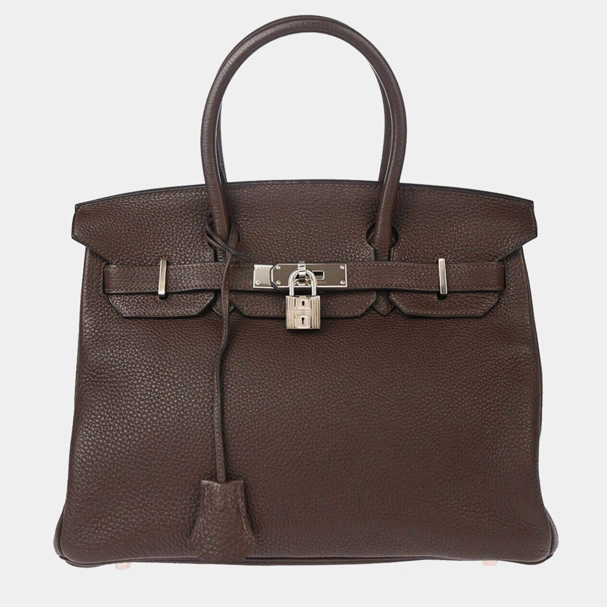Pre Owned Hermes Birkin 30 Chocolat Togo Handbag 