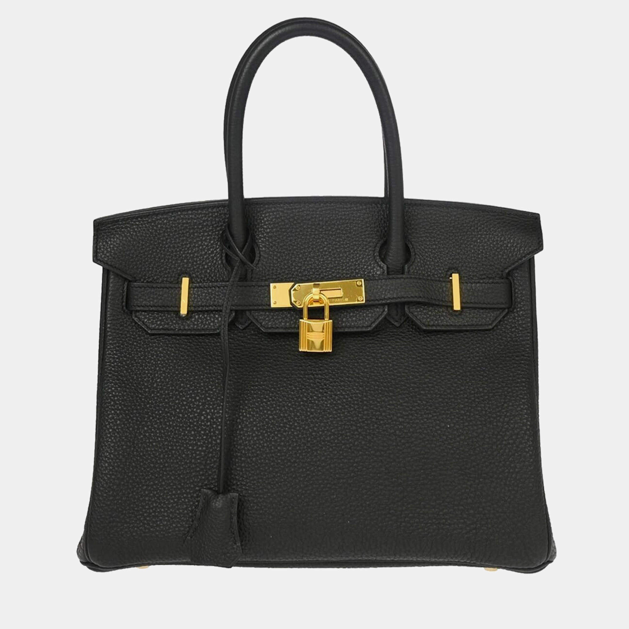 Hermes Birkin 30  Black Togo Handbag