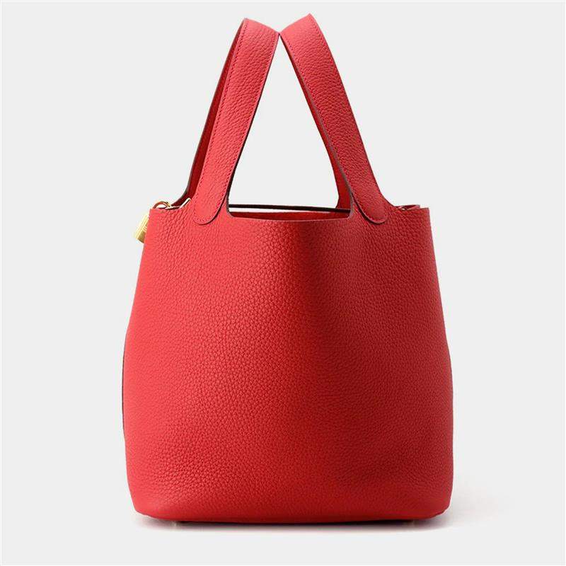 Hermes Picotin Lock 22 Rouge Ladue Taurillon Clemence Leather Tote Bag