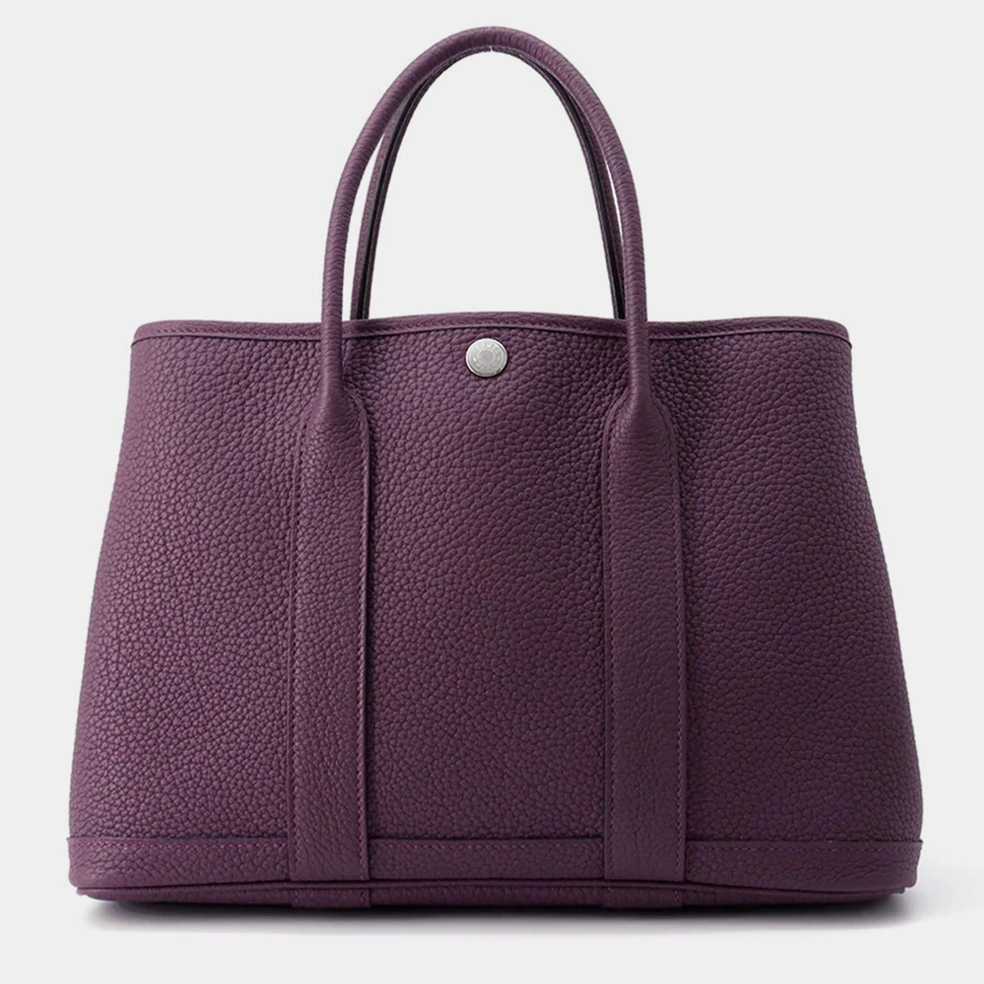 Hermes Garden Party Cassis Negonda Leather Size TPM
