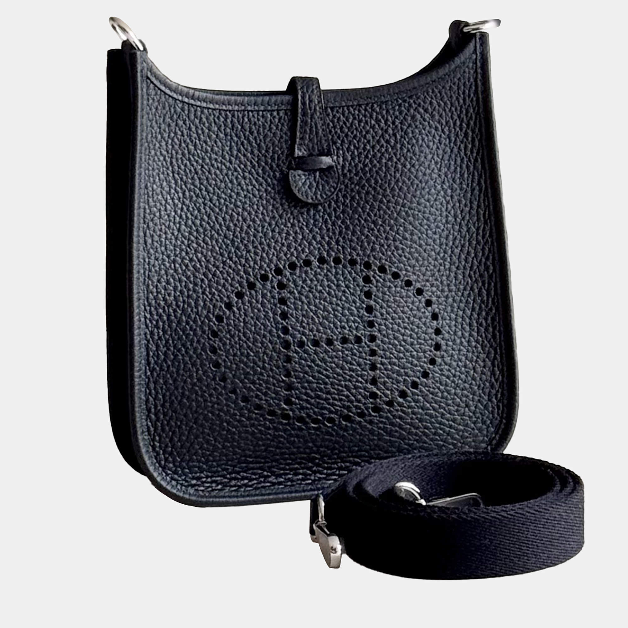 Hermes Mini Evelyne Black with SiLouis Vuittoner Hardware