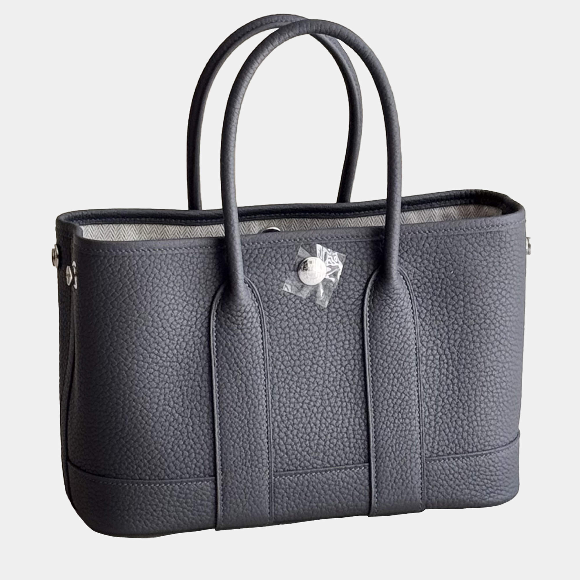 Hermes Mini Garden Party 85 Slate Grey All Leather