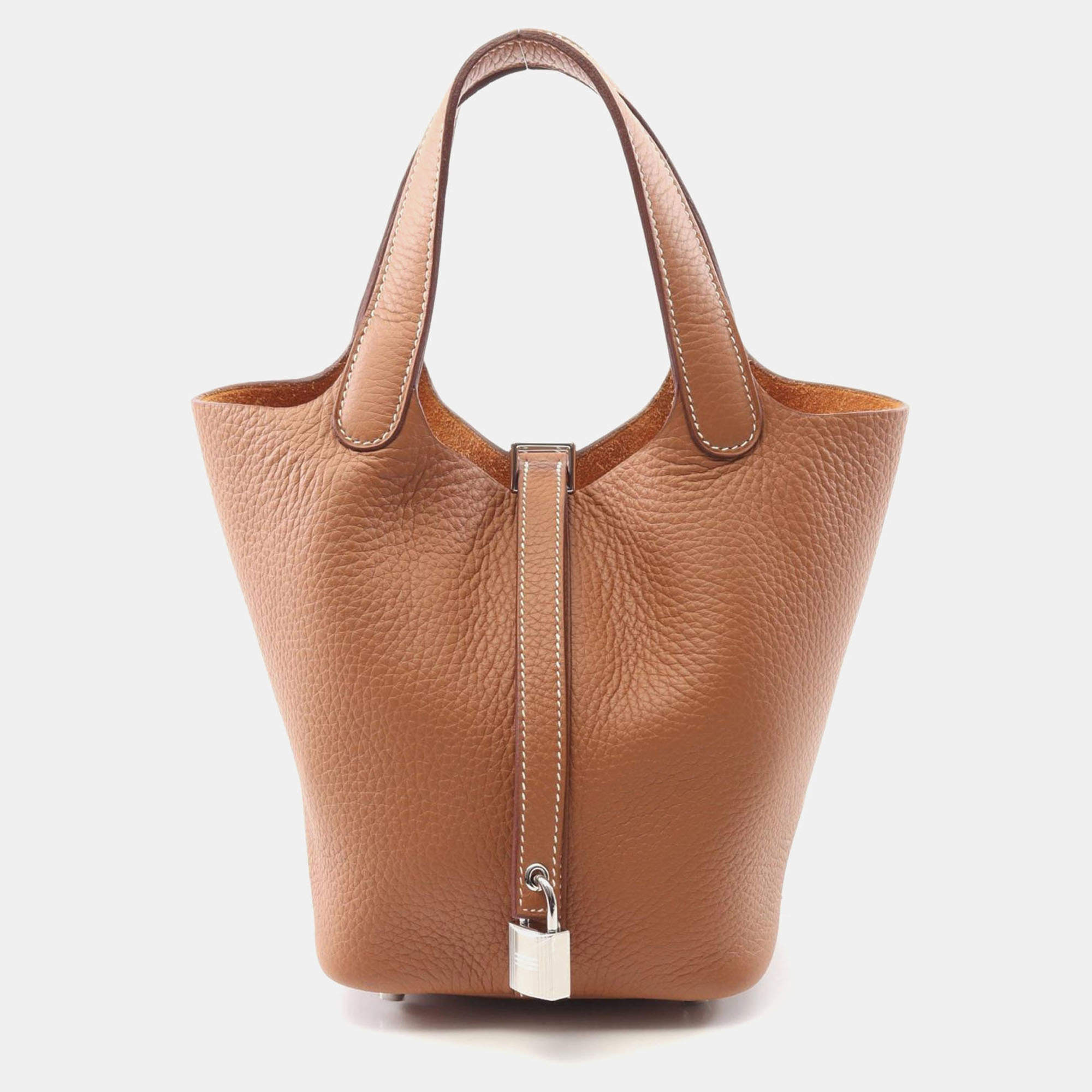 Hermes Picotin Lock  Gold  W Taurillon Clemence Bag