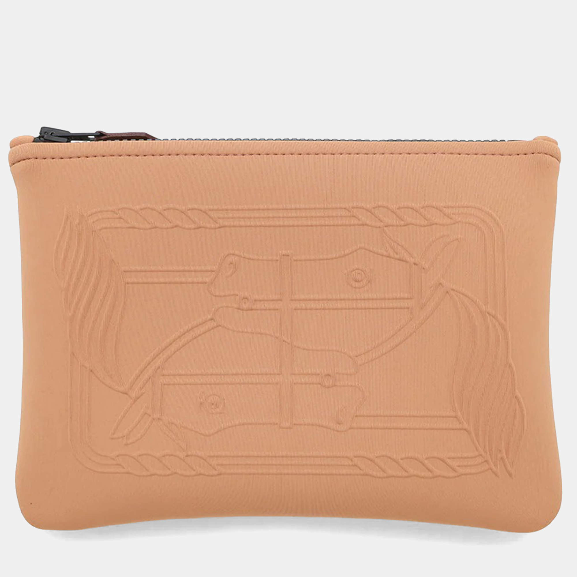 Pre Owned Hermes Neoban Cadrige PM Terre Nylon Polyurethane Tote Bag