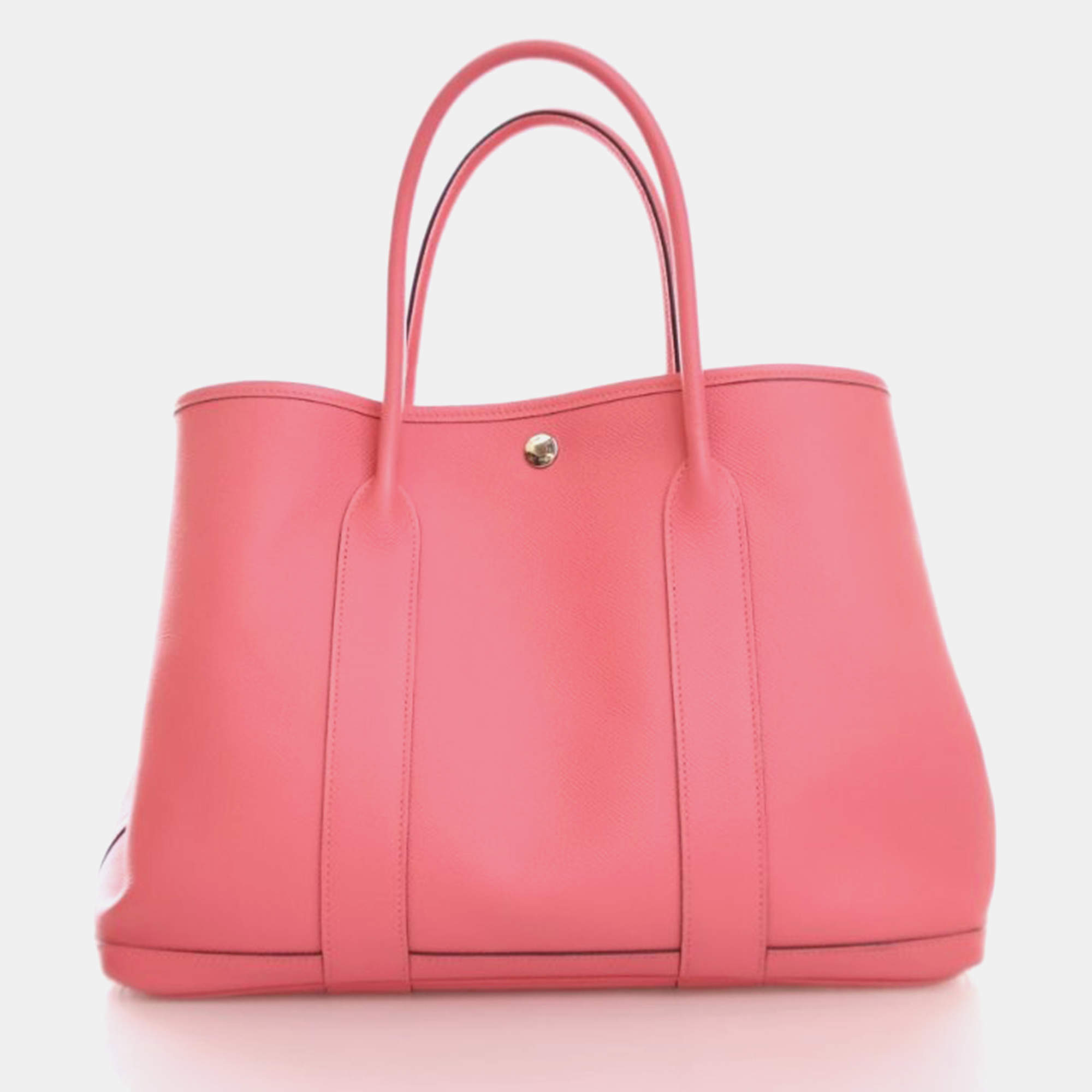 Pre Owned Hermes Garden Party 36 Pink Rose Azalee Epsom Leather Tote Bag