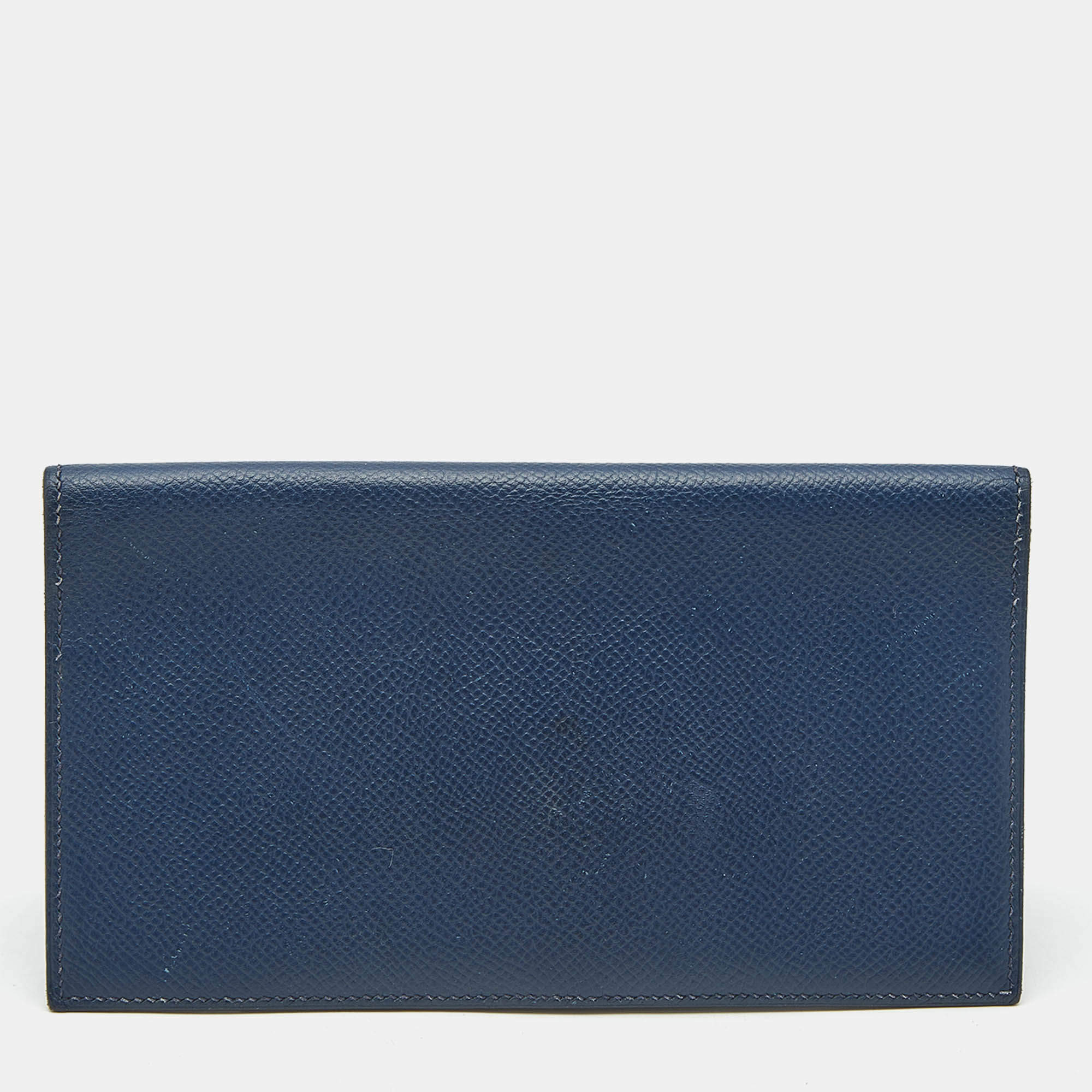 Pre Owned Hermes Bleu de Malte Epsom Leather MC² Fleming Long Wallet