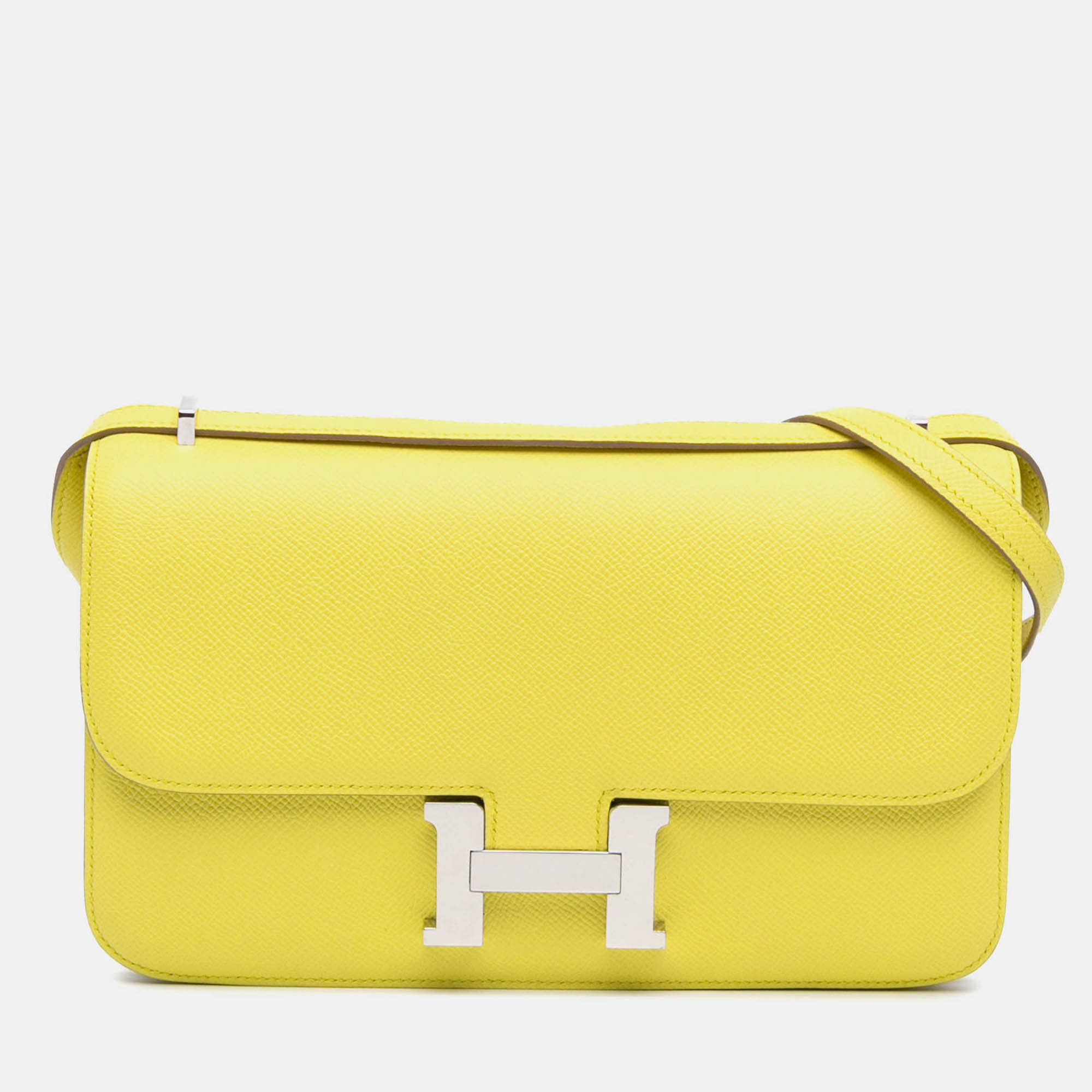 Pre Owned Hermes Constance Elan 25 Soufre Epsom Leather Shoulder Bag