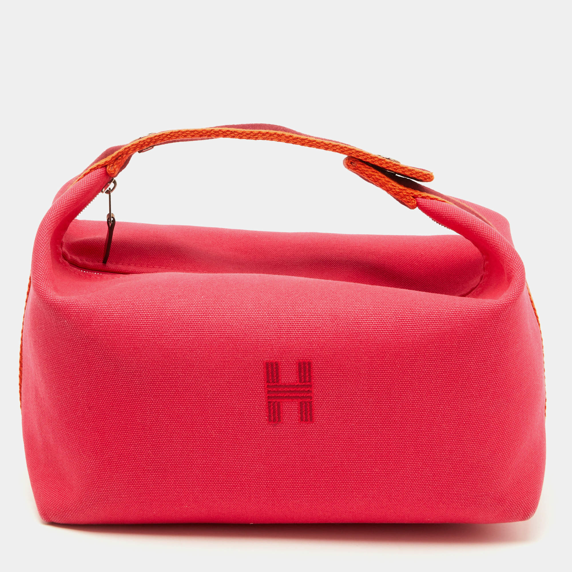 Pre Owned Hermes Hibiscus Toile H Canvas Large Bride-a-Brac Model Case