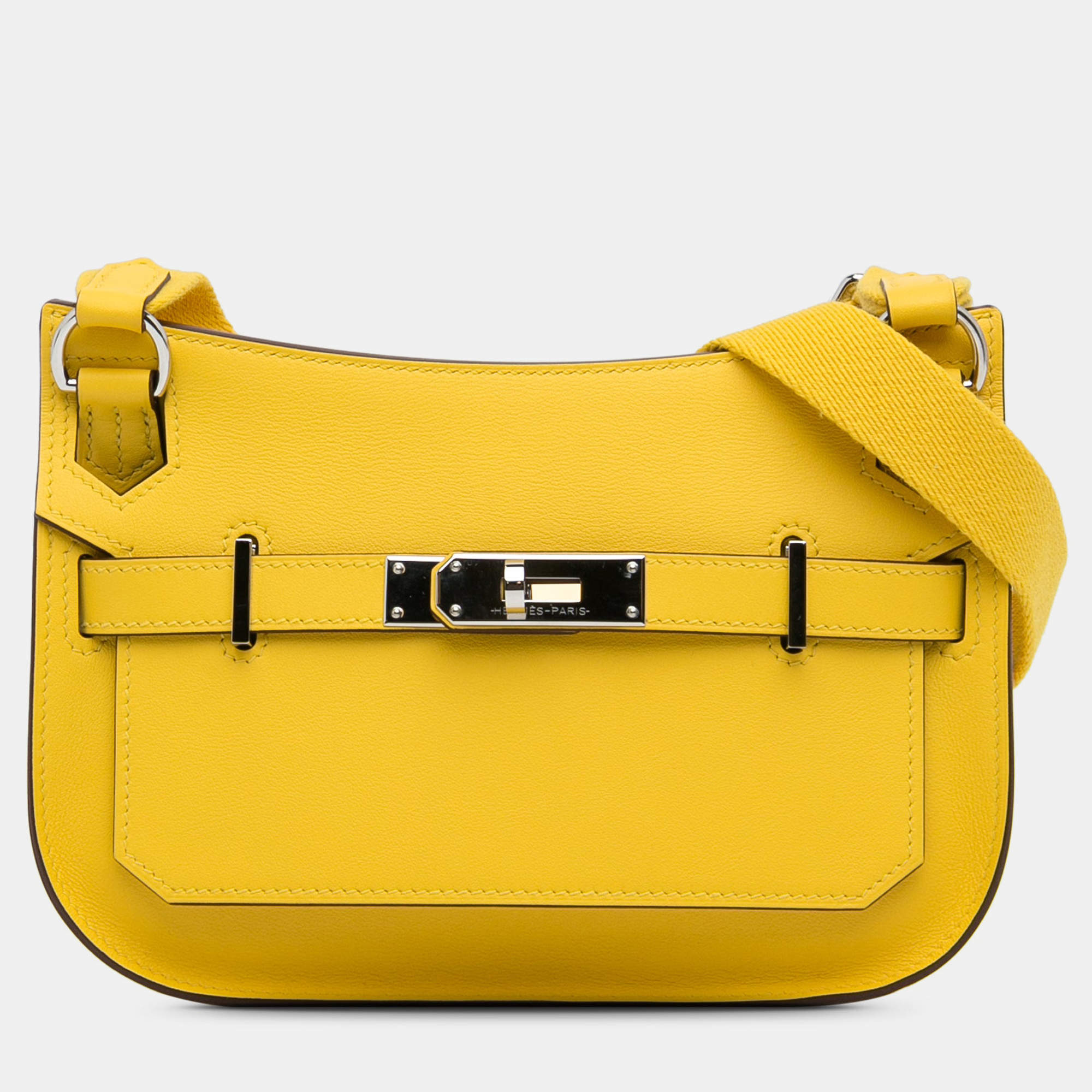 Pre Owned Hermes Mini Jypsiere Yellow Swift Leather Crossbody Bag