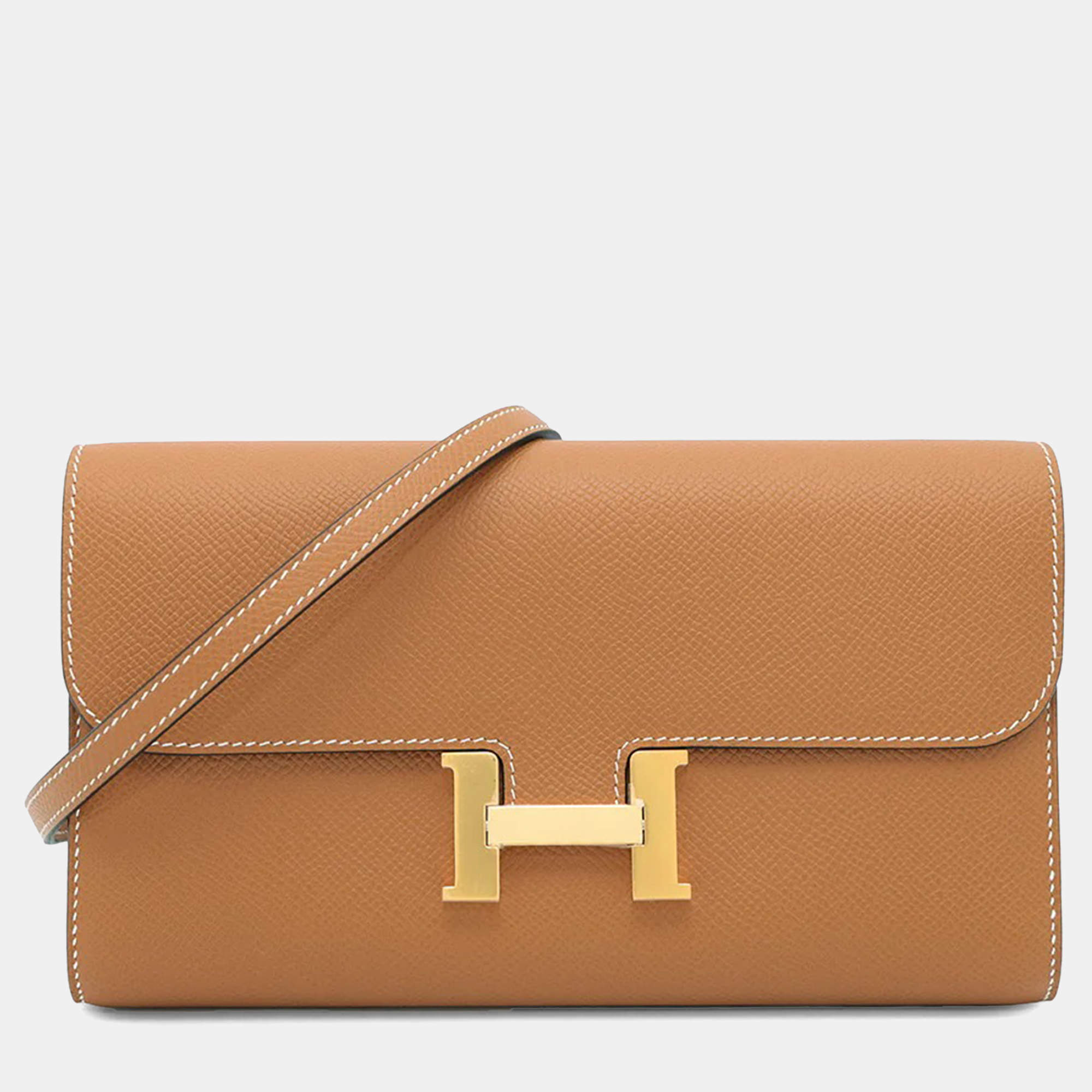 Pre Owned Hermes Constance To Go Tofi Epsom Leather Wallet