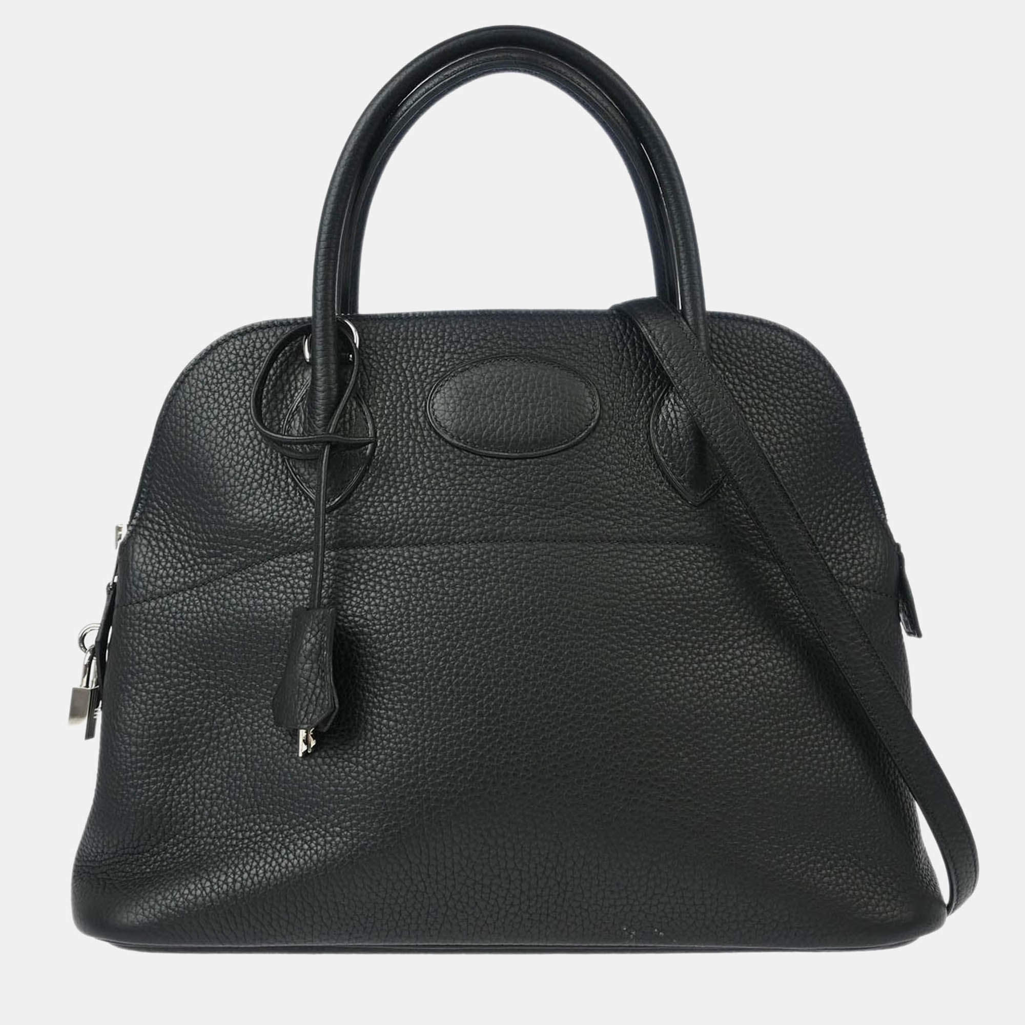 Pre Owned Hermes Black Taurillon Clemence Bolide 31 2way Handbag