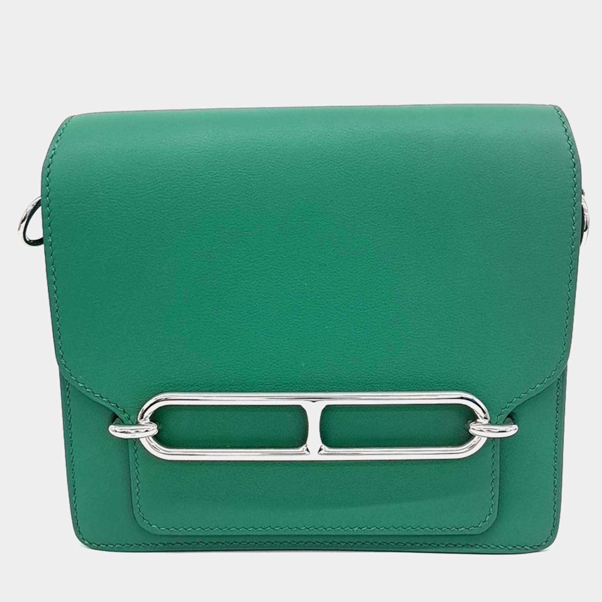 Pre Owned Hermes Green Leather Rulis 18