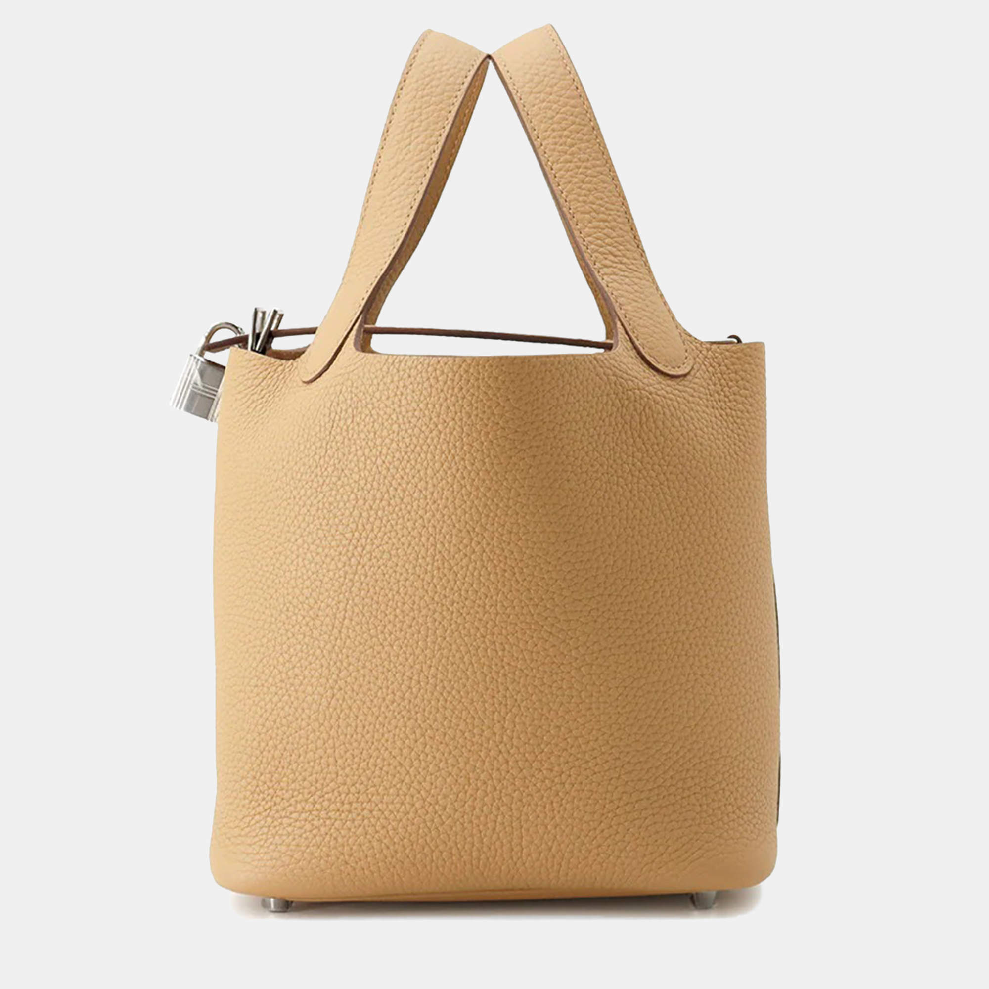 Pre Owned Hermes Picotin Lock PM Biscuit Taurillon Clemence Handbag