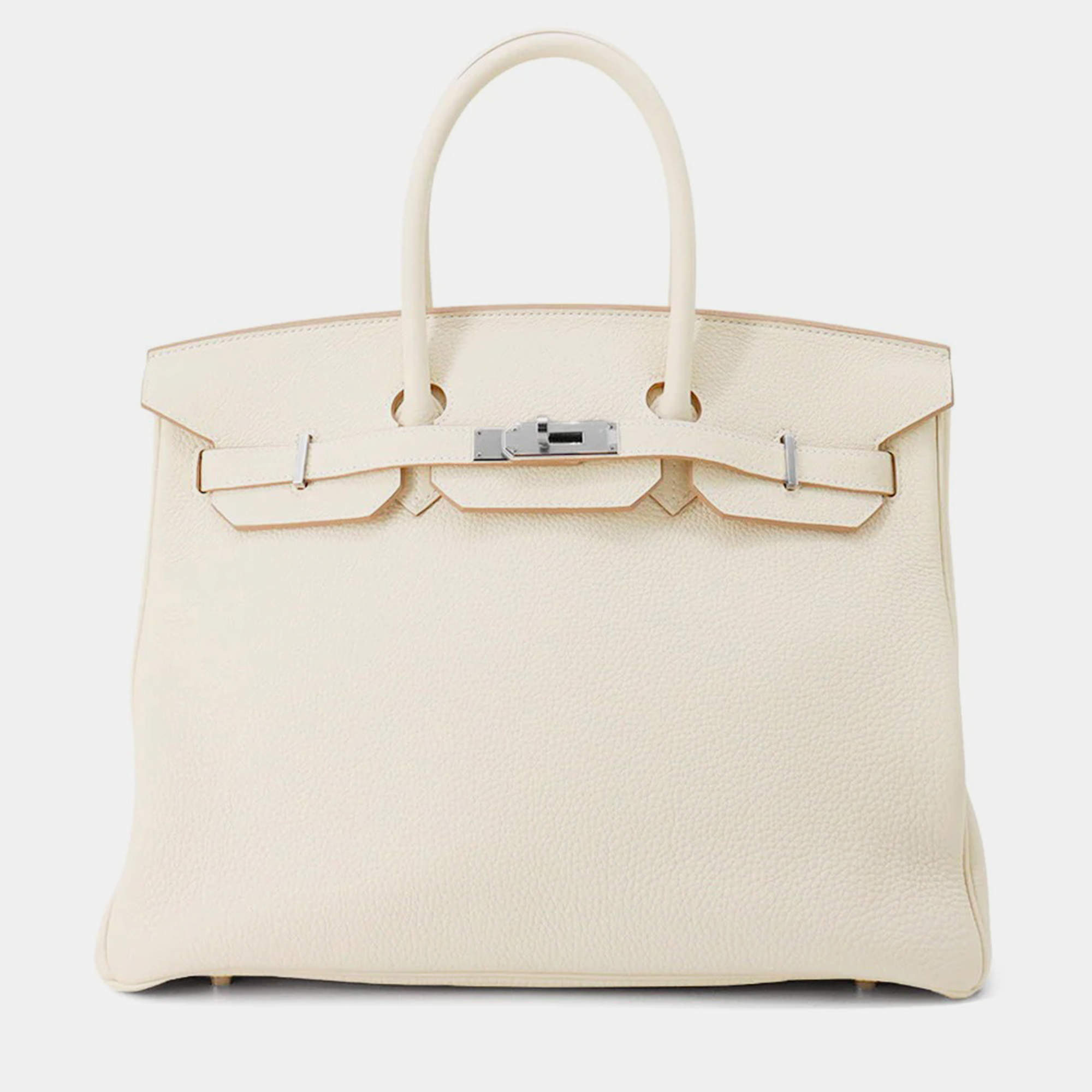 Pre Owned Hermes Birkin 35 Craie Togo Leather Tote Bag