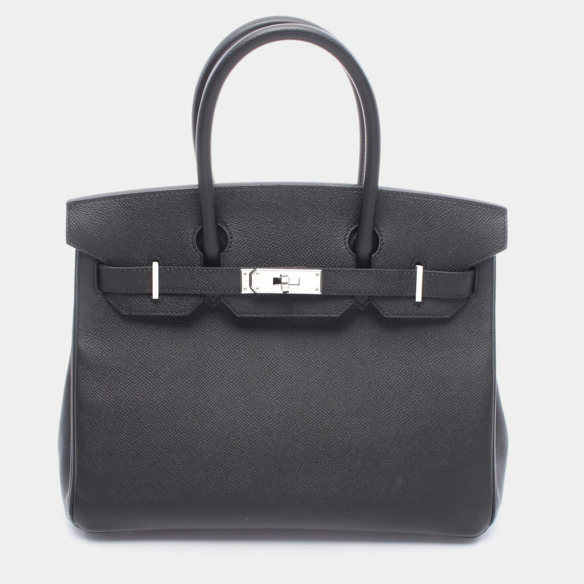 Pre Owned Hermes Birkin 30 Handbag Epsom Leather Epsom Black