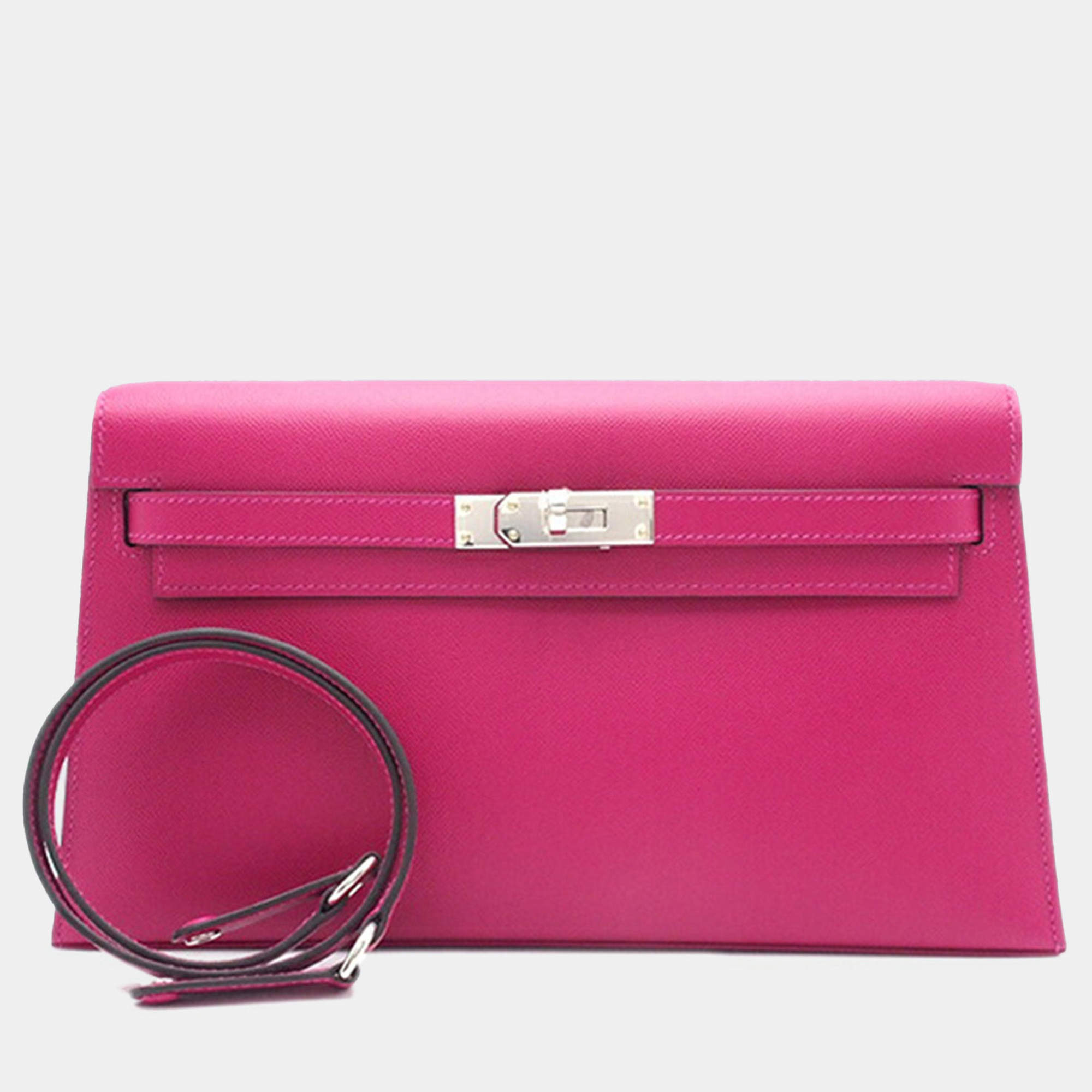 Pre Owned Hermes Kelly Elan Pink Madame Leather Shoulder Bag