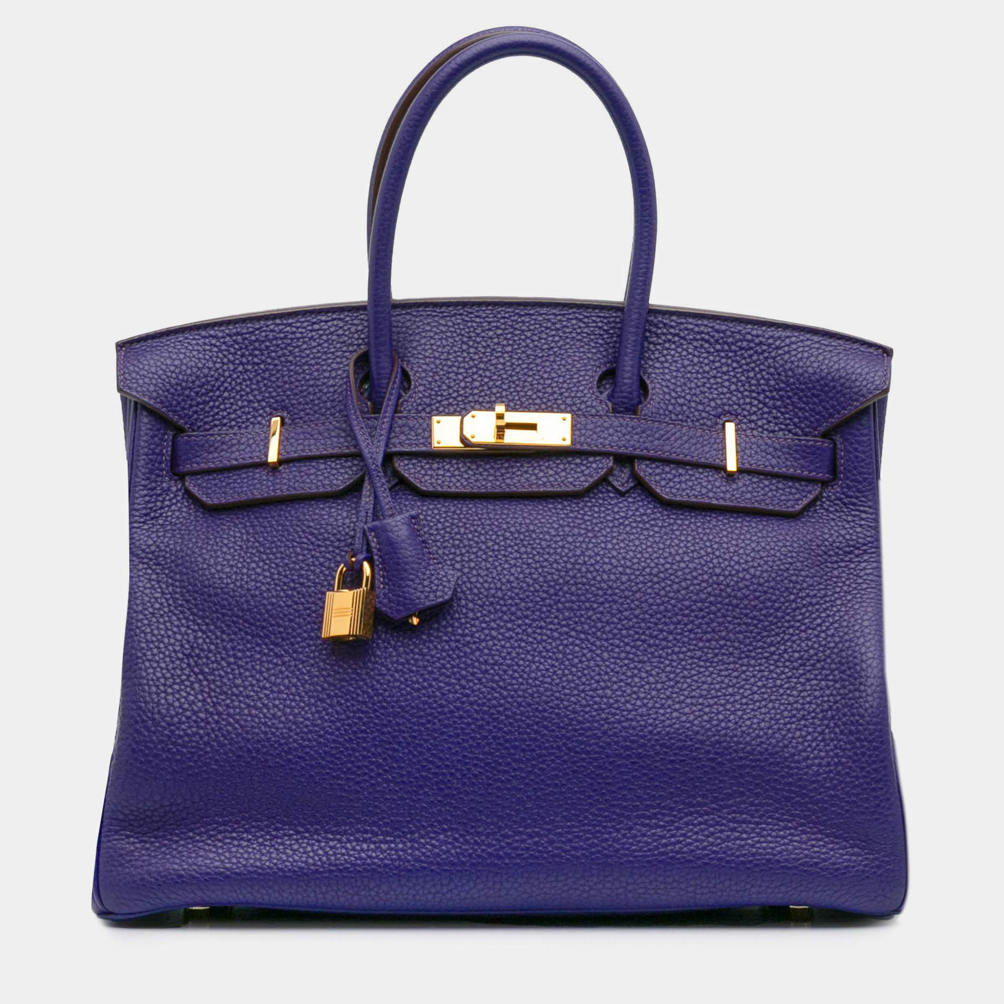 Pre Owned Hermes Birkin 35 Purple Togo Leather Shoulder Bag