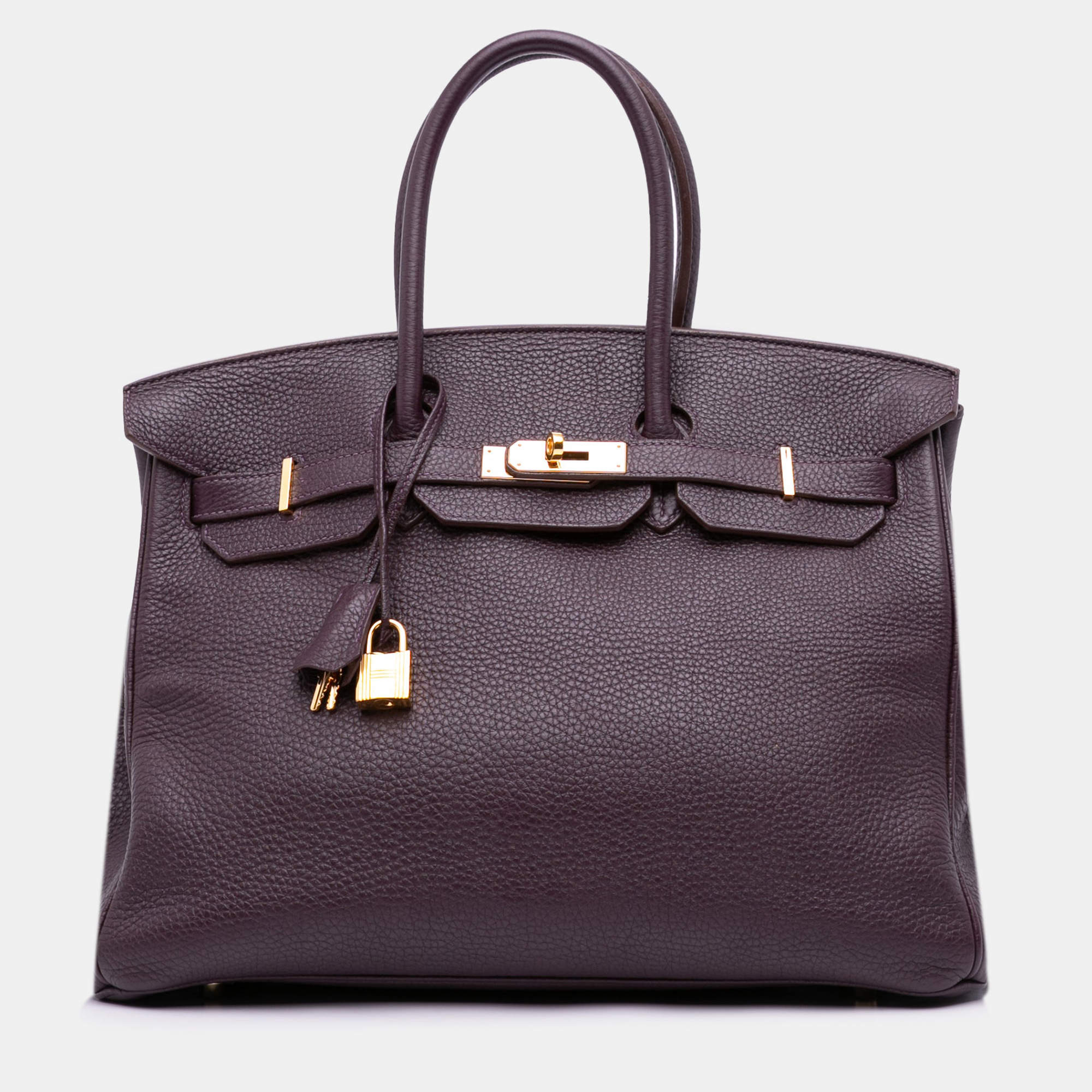 Hermes Birkin 35 Purple Togo Leather Shoulder Bag Hermes