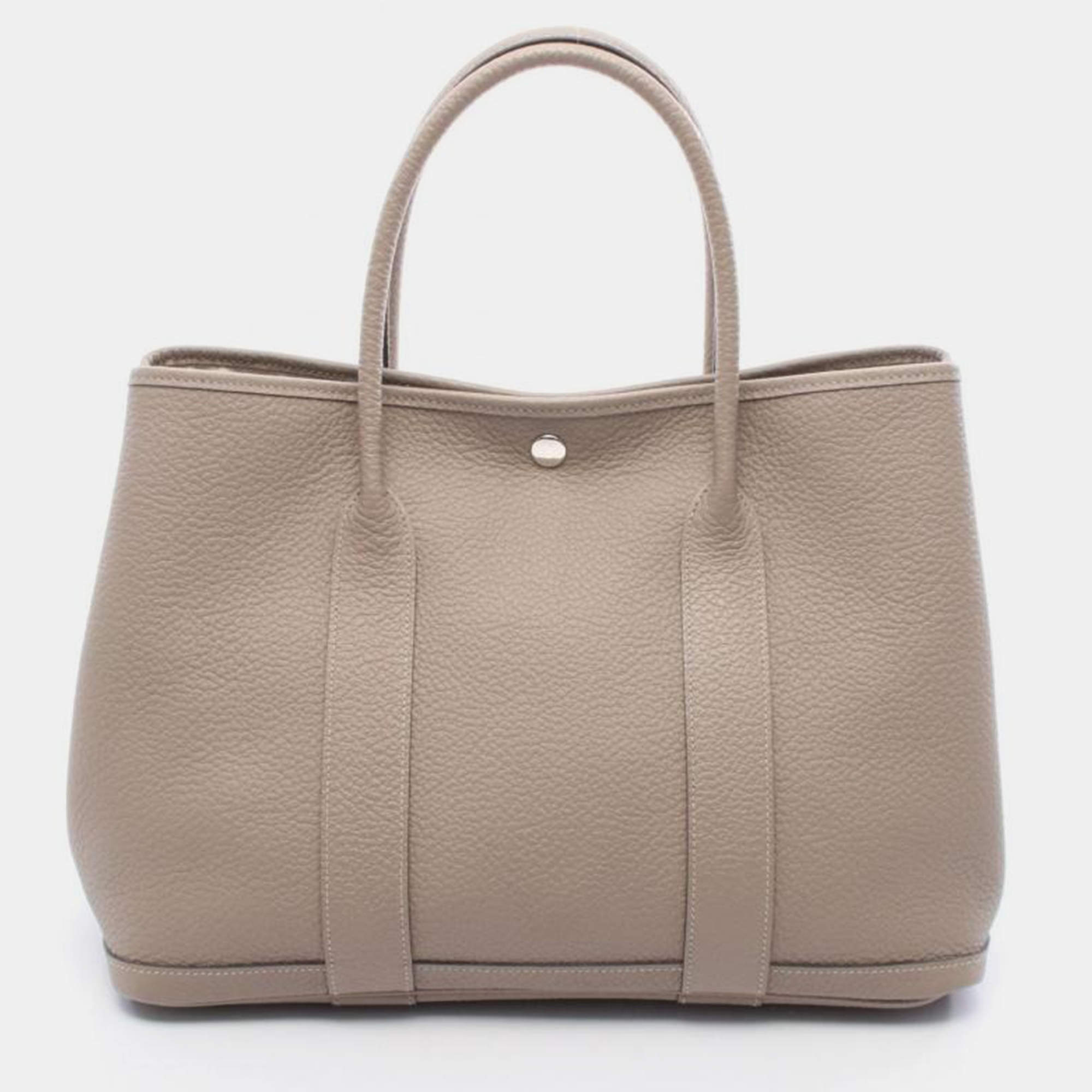 Pre Owned Hermes Garden Party Gris Tourterelle PM