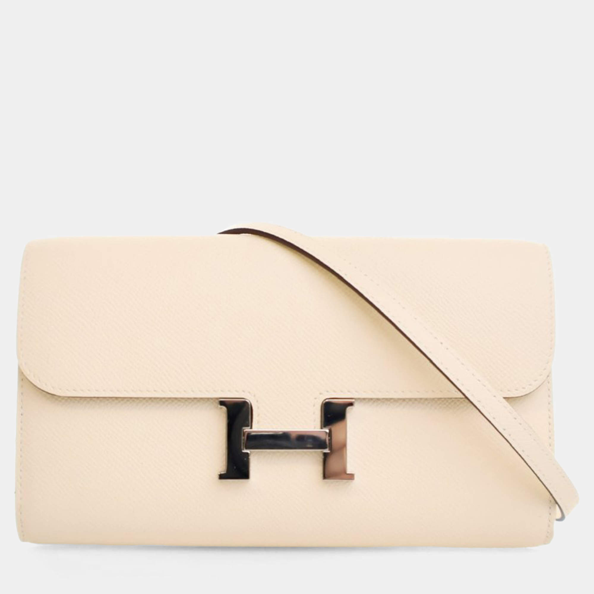 Pre Owned Hermes Constance To Go Wallet Craie Epsom Leather Wallet