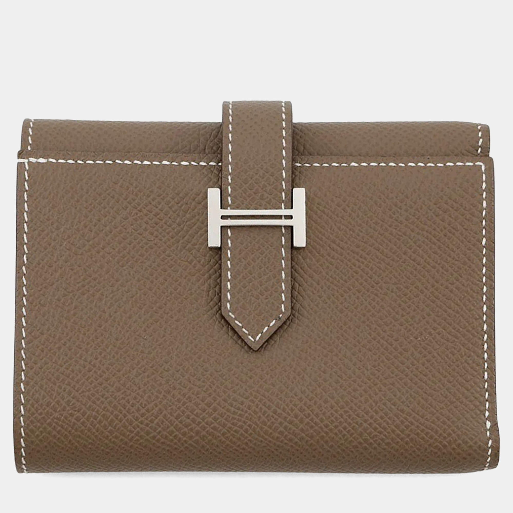 Pre Owned Hermes Bean Combine Etoupe Epsom Leather Handbag