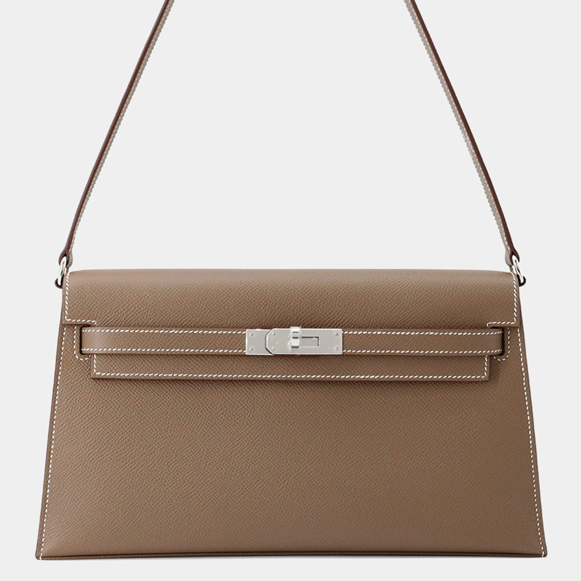 Pre Owned Hermes Kelly Elan Etoupe Epsom Leather Handbag